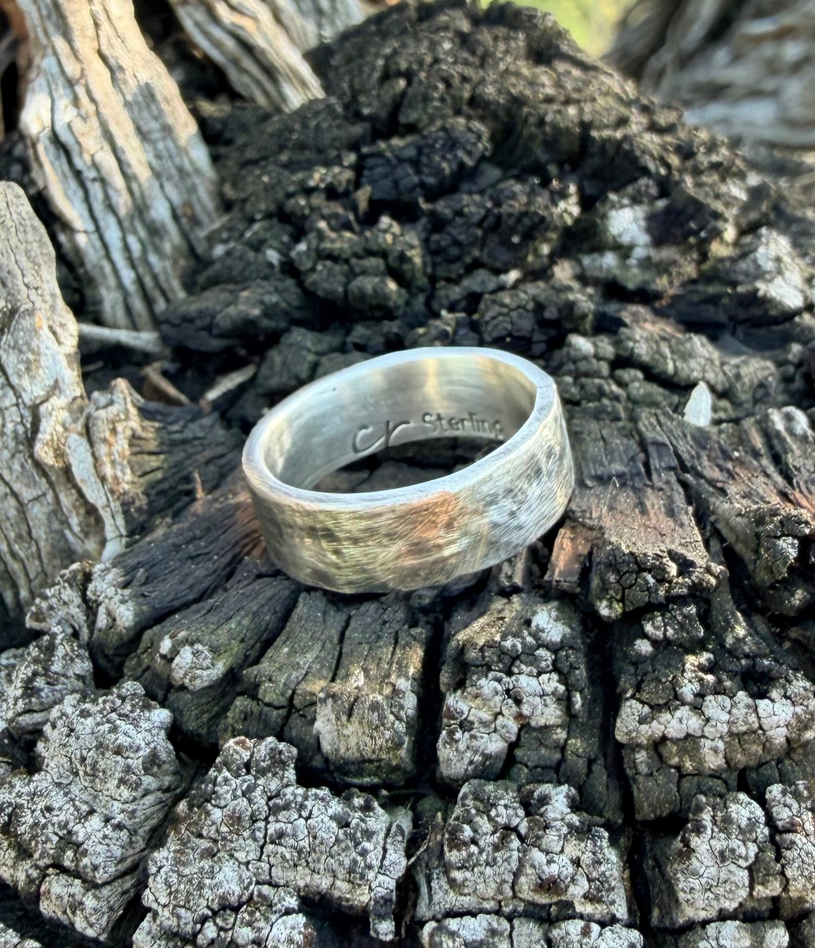 Hammered Sterling Silver Band Ring