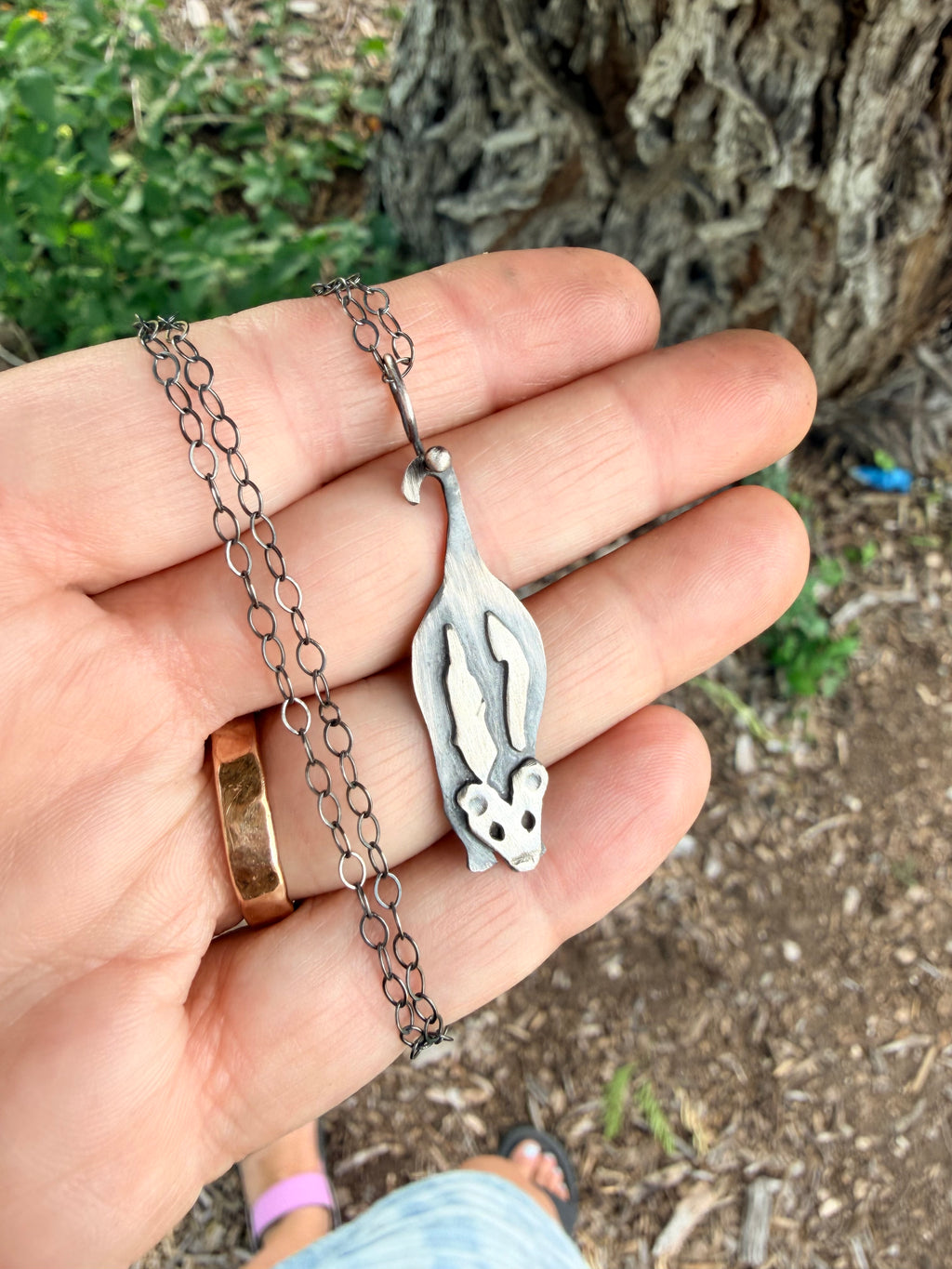 Hanging Opossum Necklace