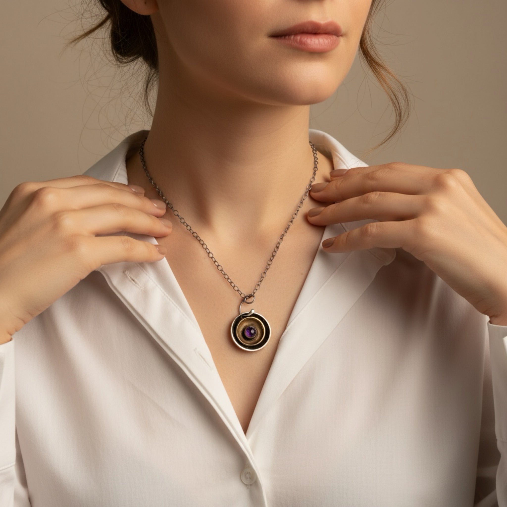 Amethyst Dome Necklace