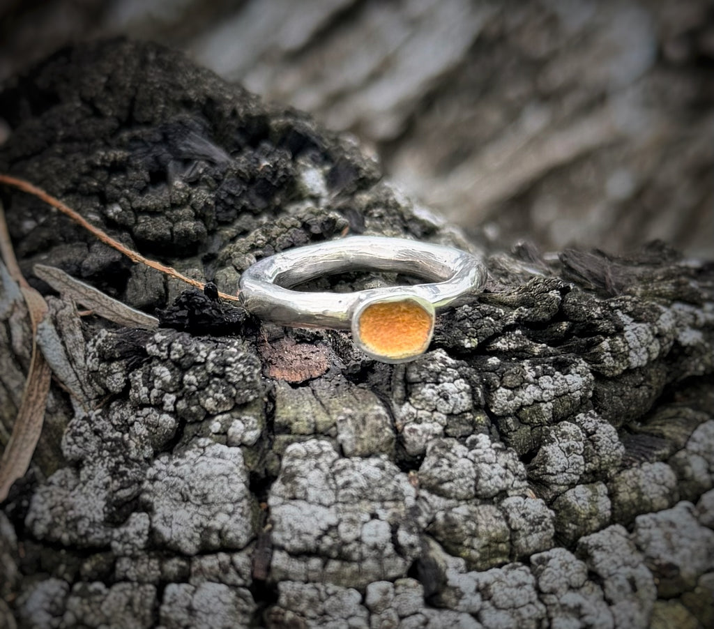 Orange Flocked Ring