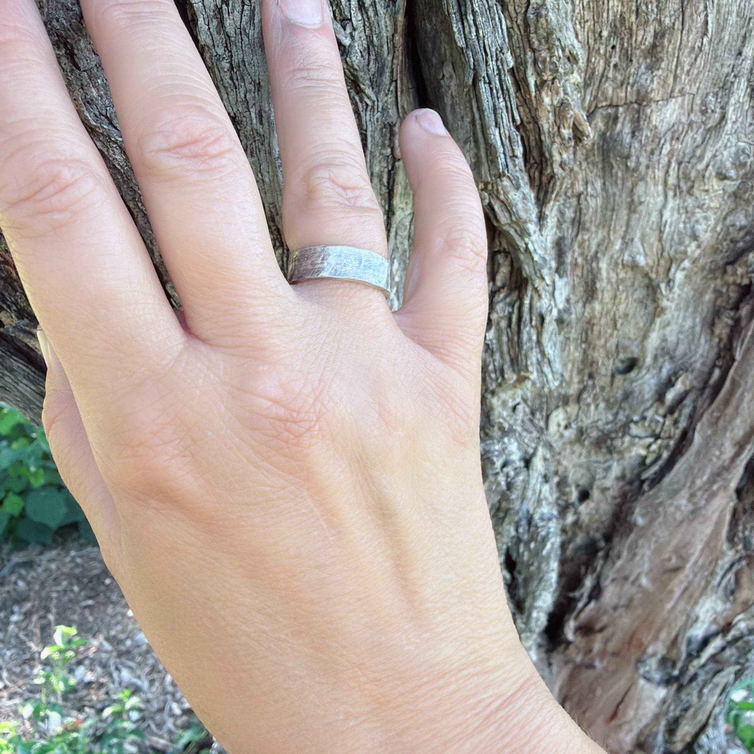 Hammered Sterling Silver Band Ring