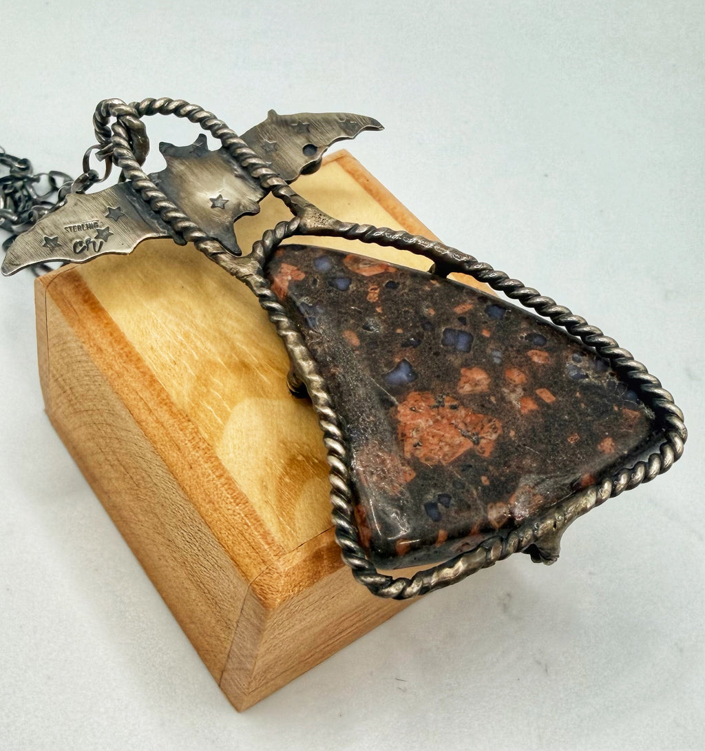 Llanite Bat Freeform Necklace
