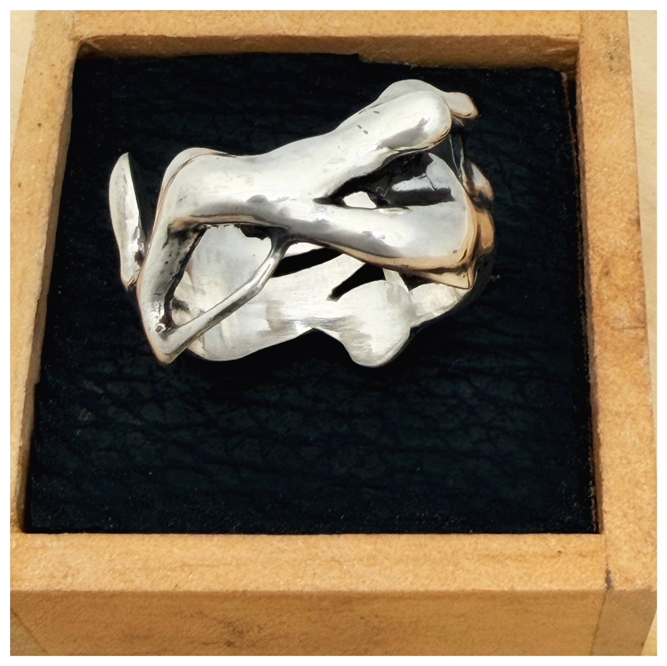 Sculptural Wide Sterling Silver Ring