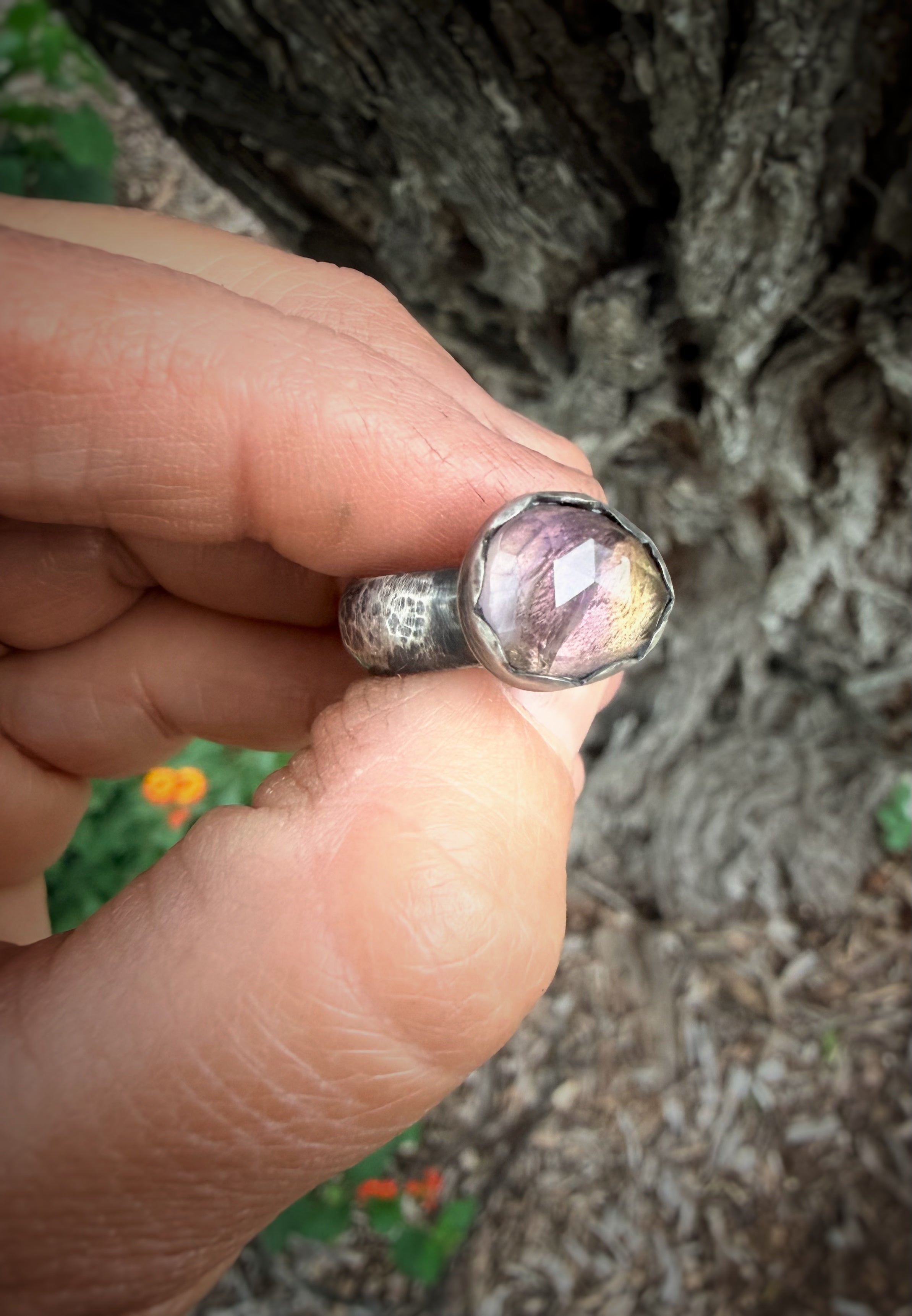 Rose Cut Ametrine Ring