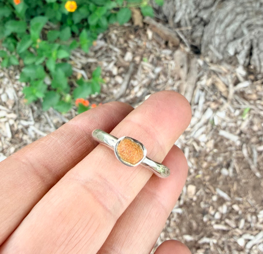 Orange Flocked Ring