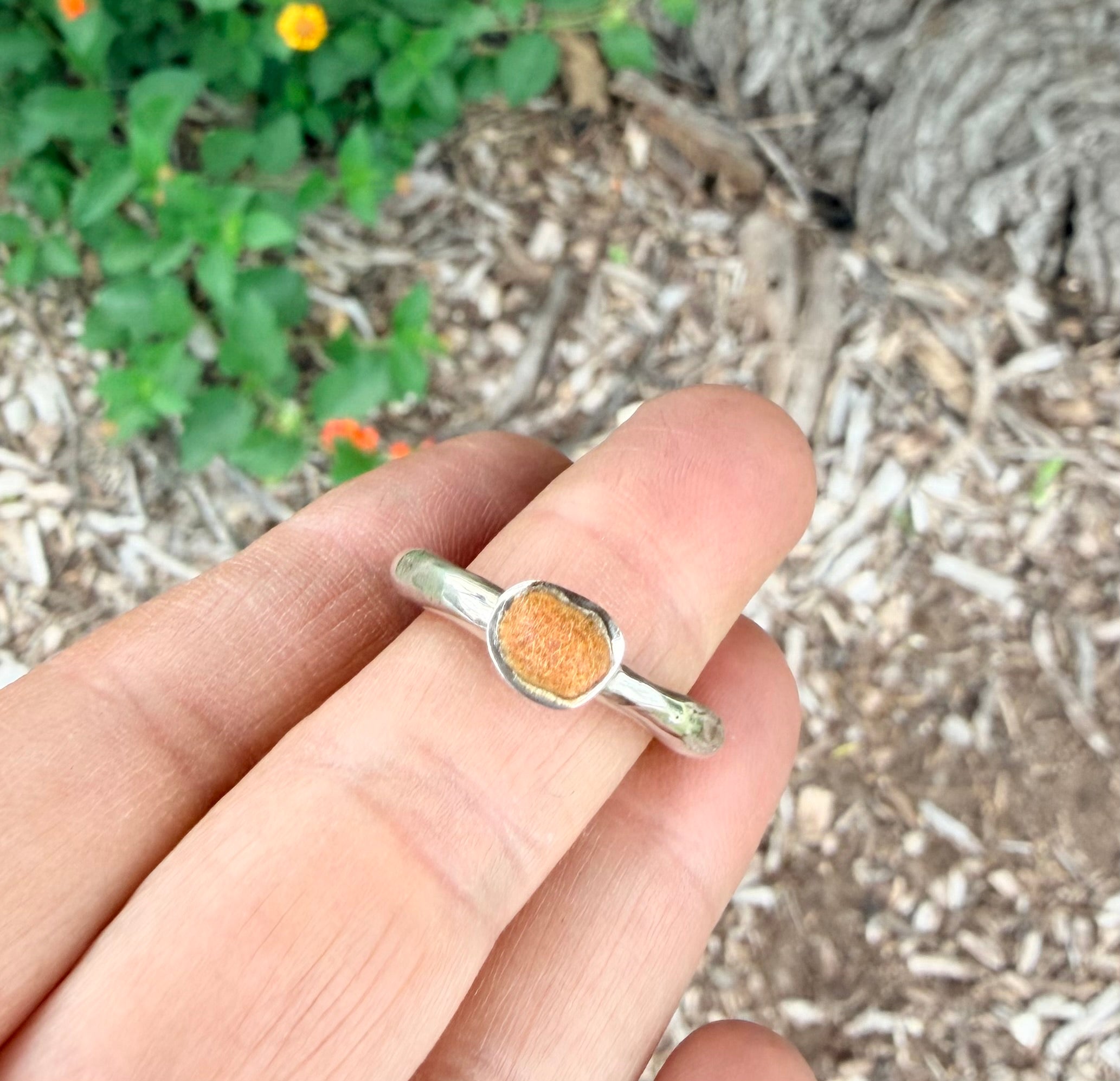 Orange Flocked Ring