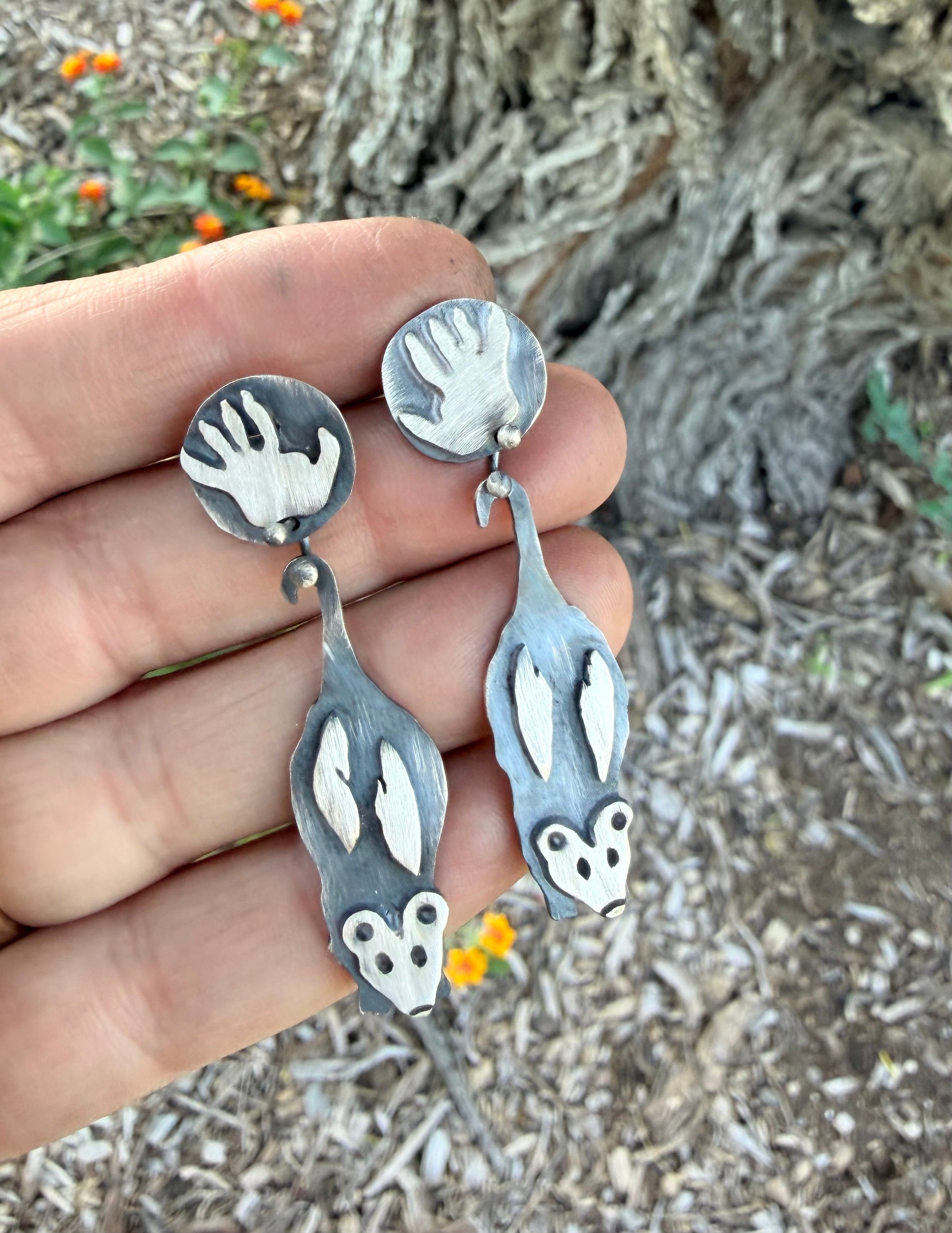 Opossum Love Dangle Earrings