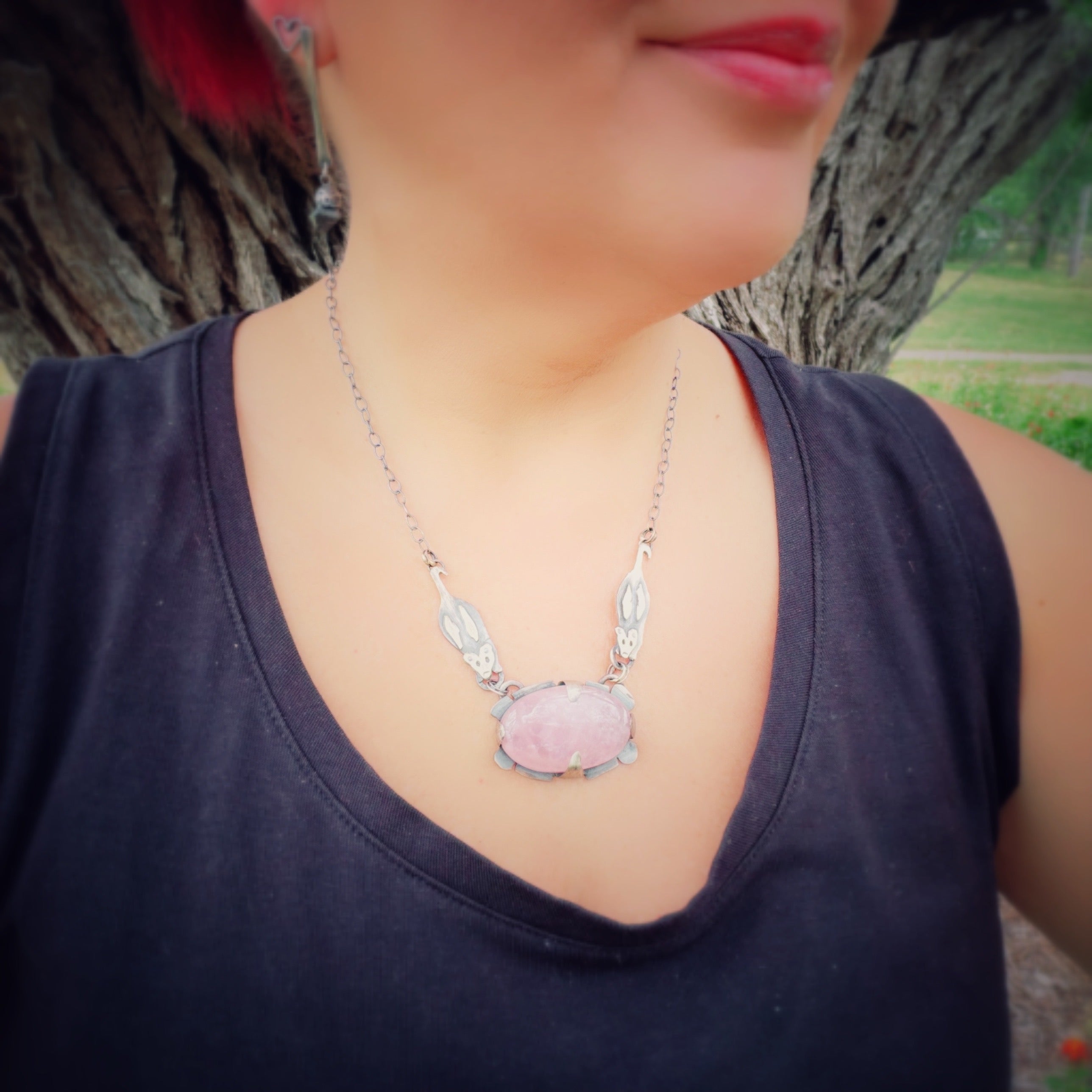 Opossum Rose Quartz Necklace