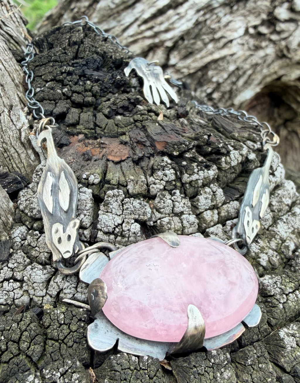 Opossum Rose Quartz Necklace