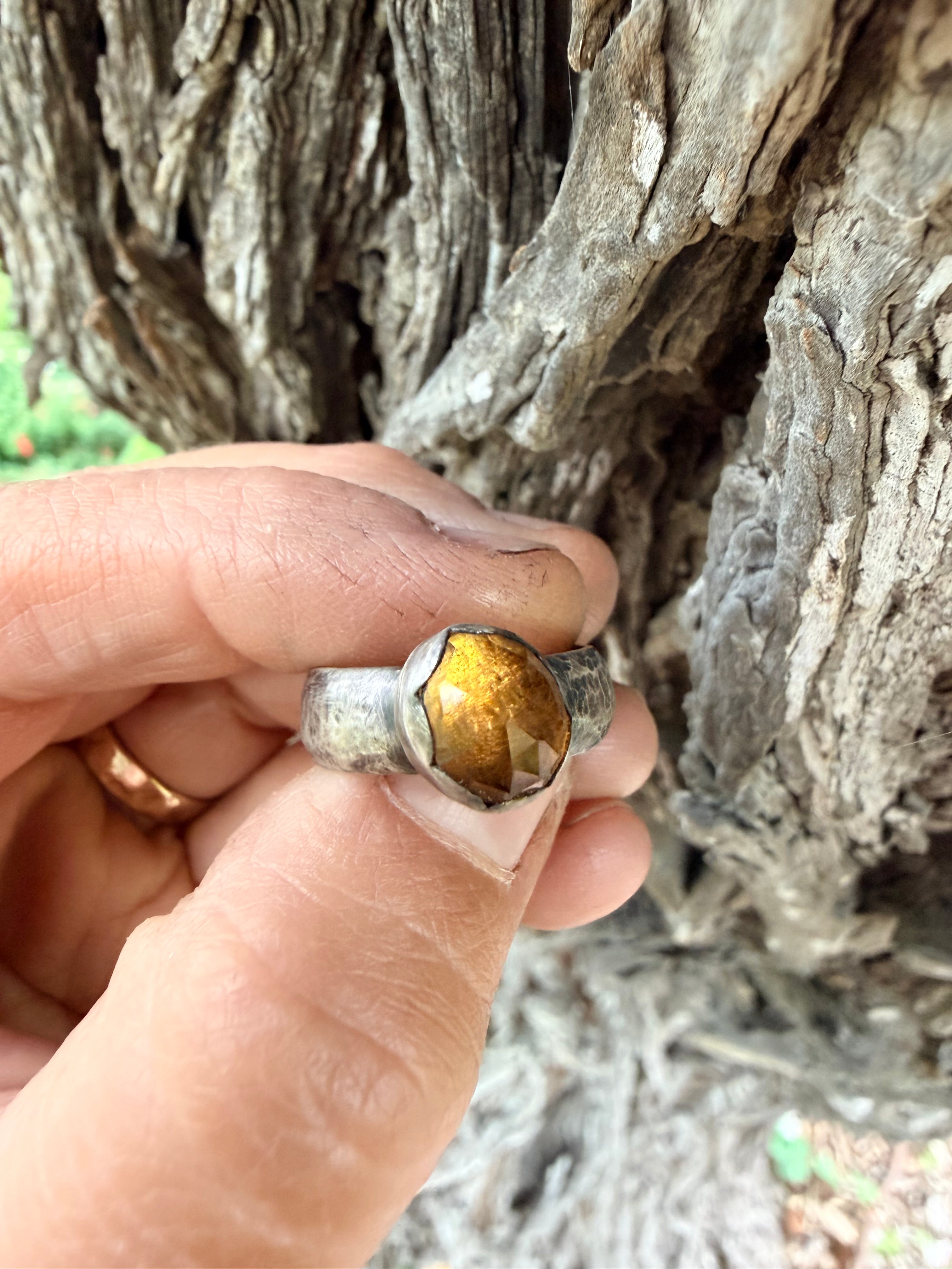 Rose Cut Citrine Ring