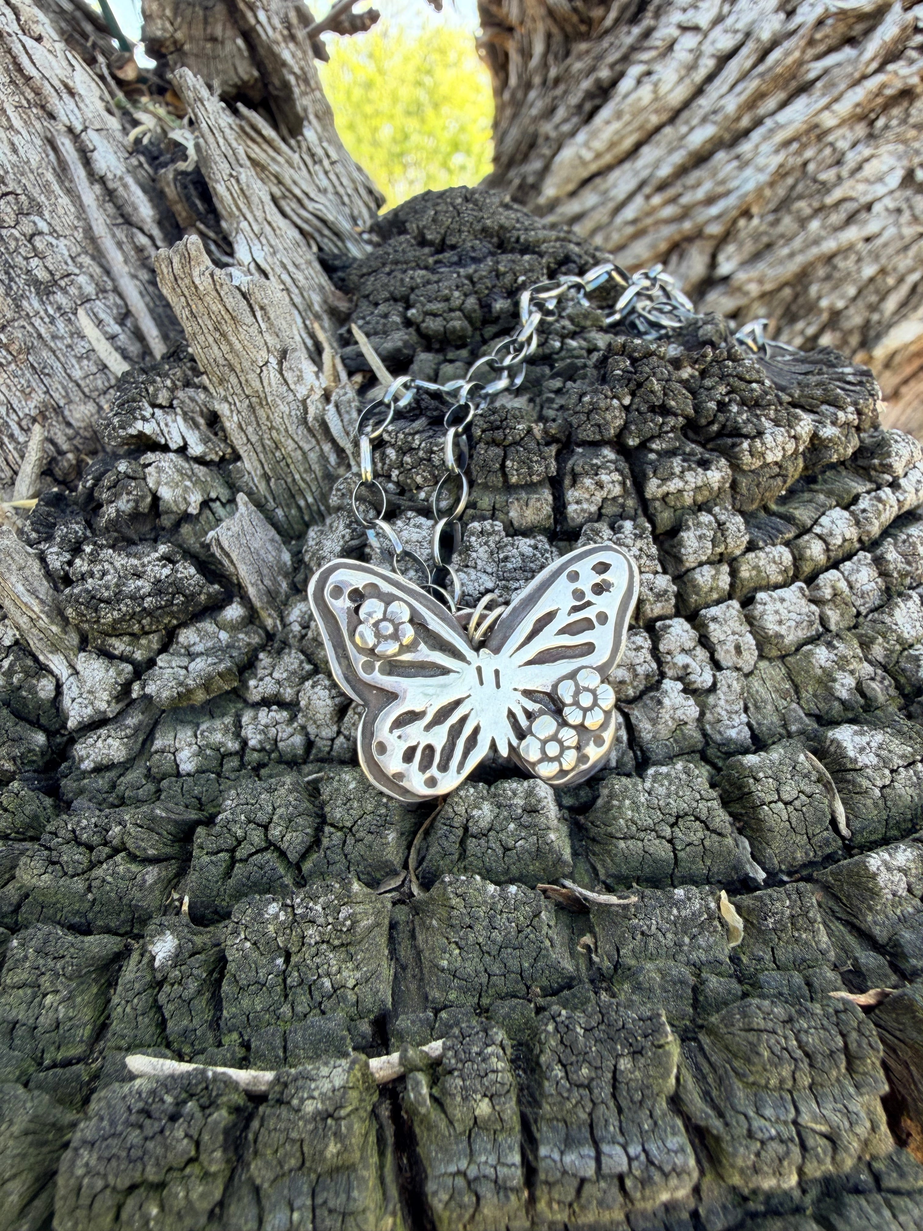 Flowery Butterfly Necklace