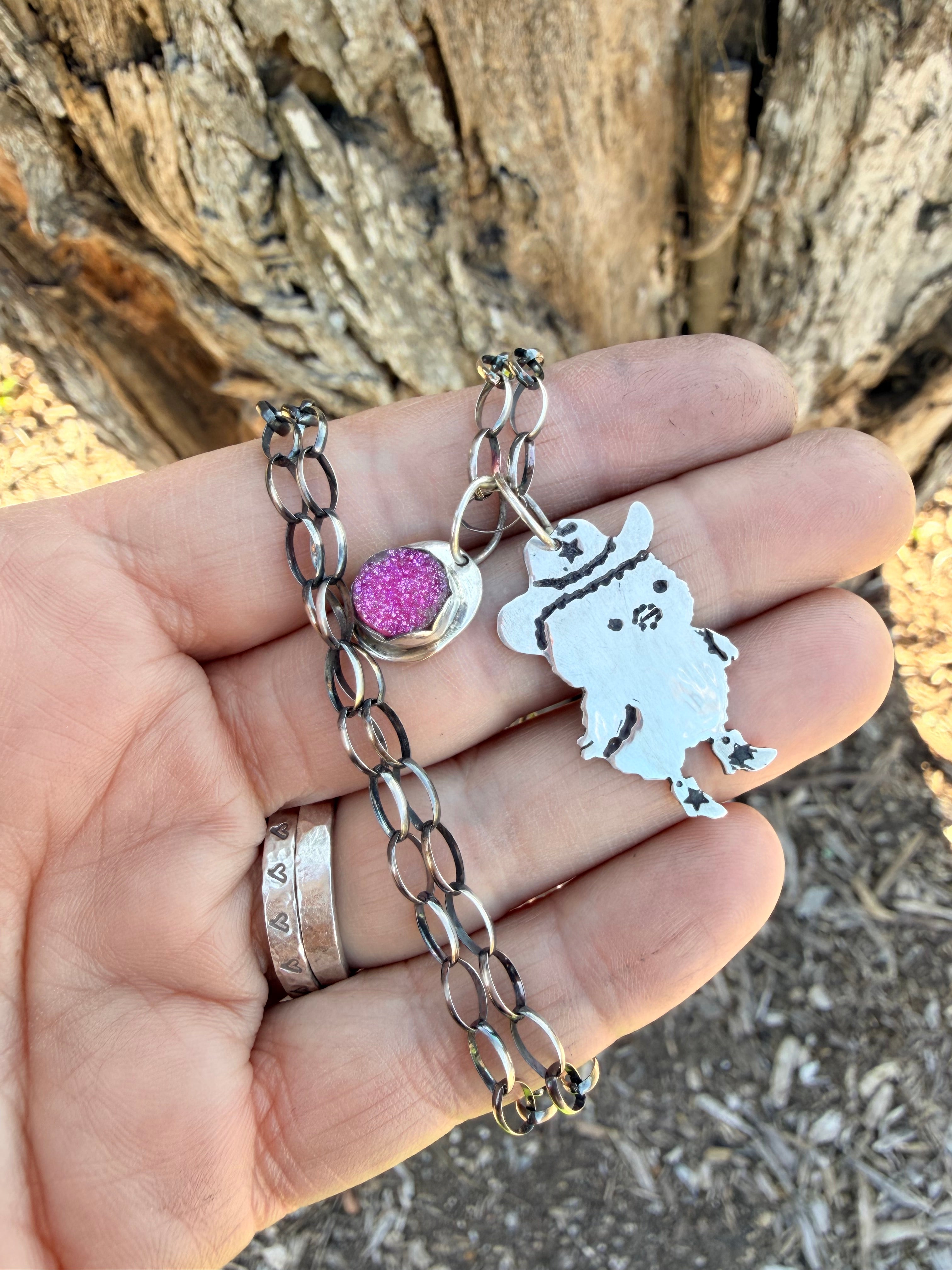 Cowboy Chick Charm Necklace
