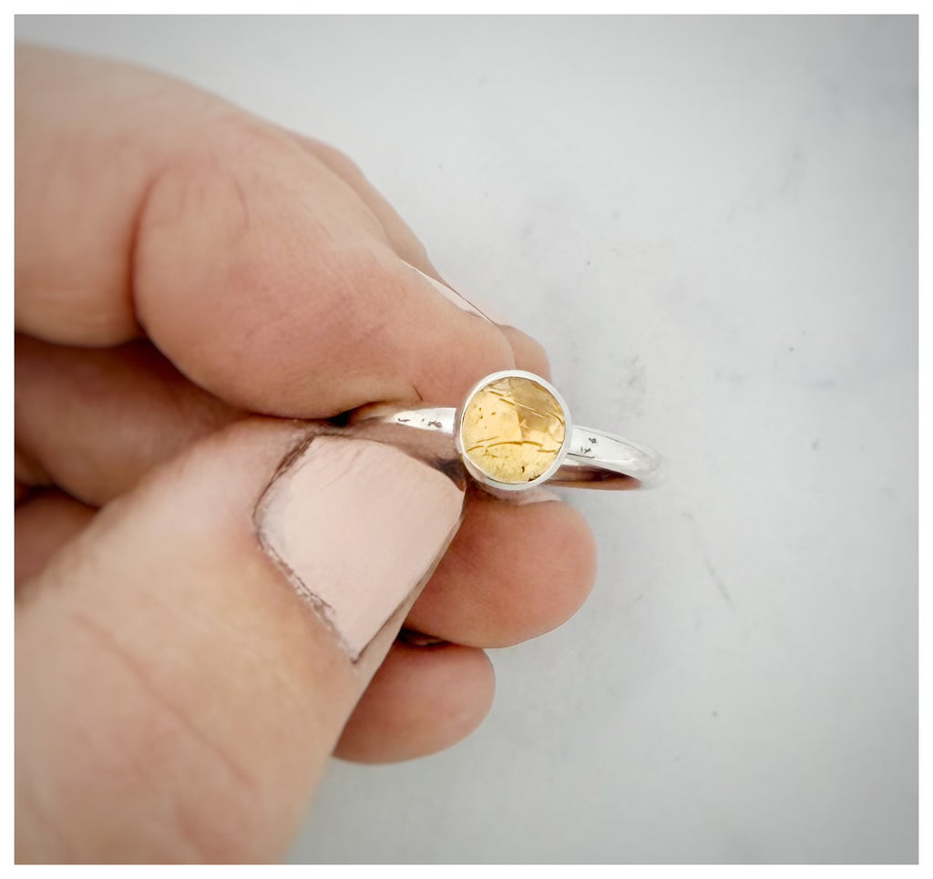 Dainty Rose-Cut Citrine Ring