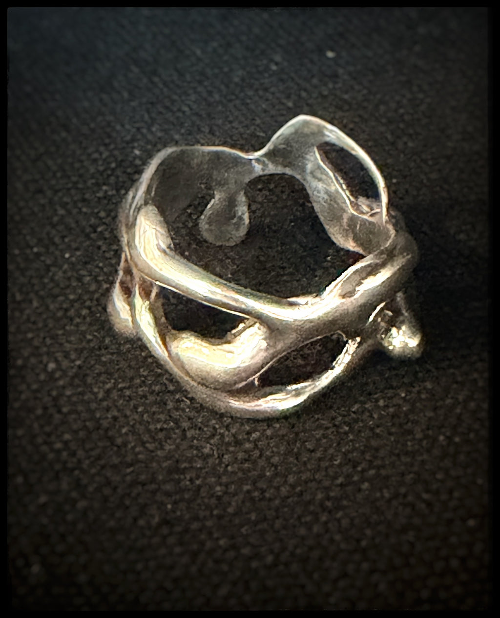 Sculptural Wide Sterling Silver Ring
