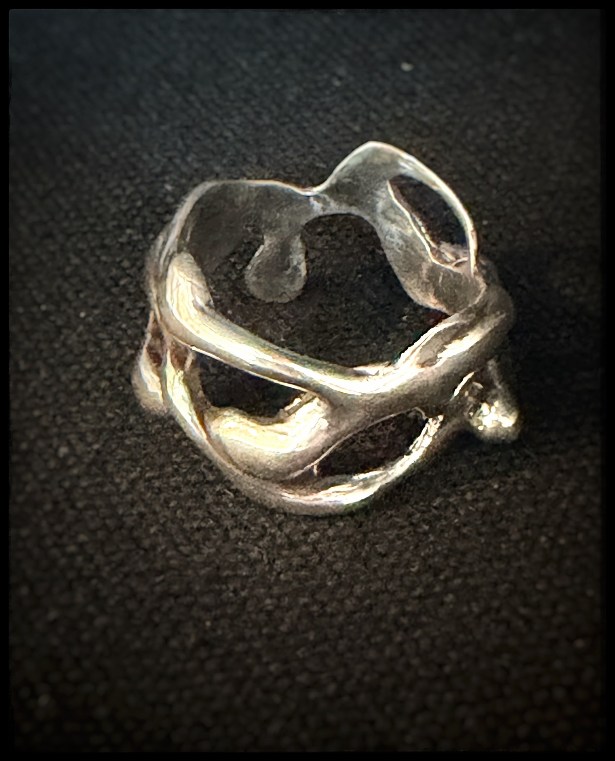 Sculptural Wide Sterling Silver Ring