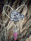Play Dead Opossum Love Heart Raw Ruby Necklace