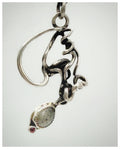 Sculptural Sterling Silver Pendant-With Herkimer Diamond & pink Tourmaline-or without gemstones