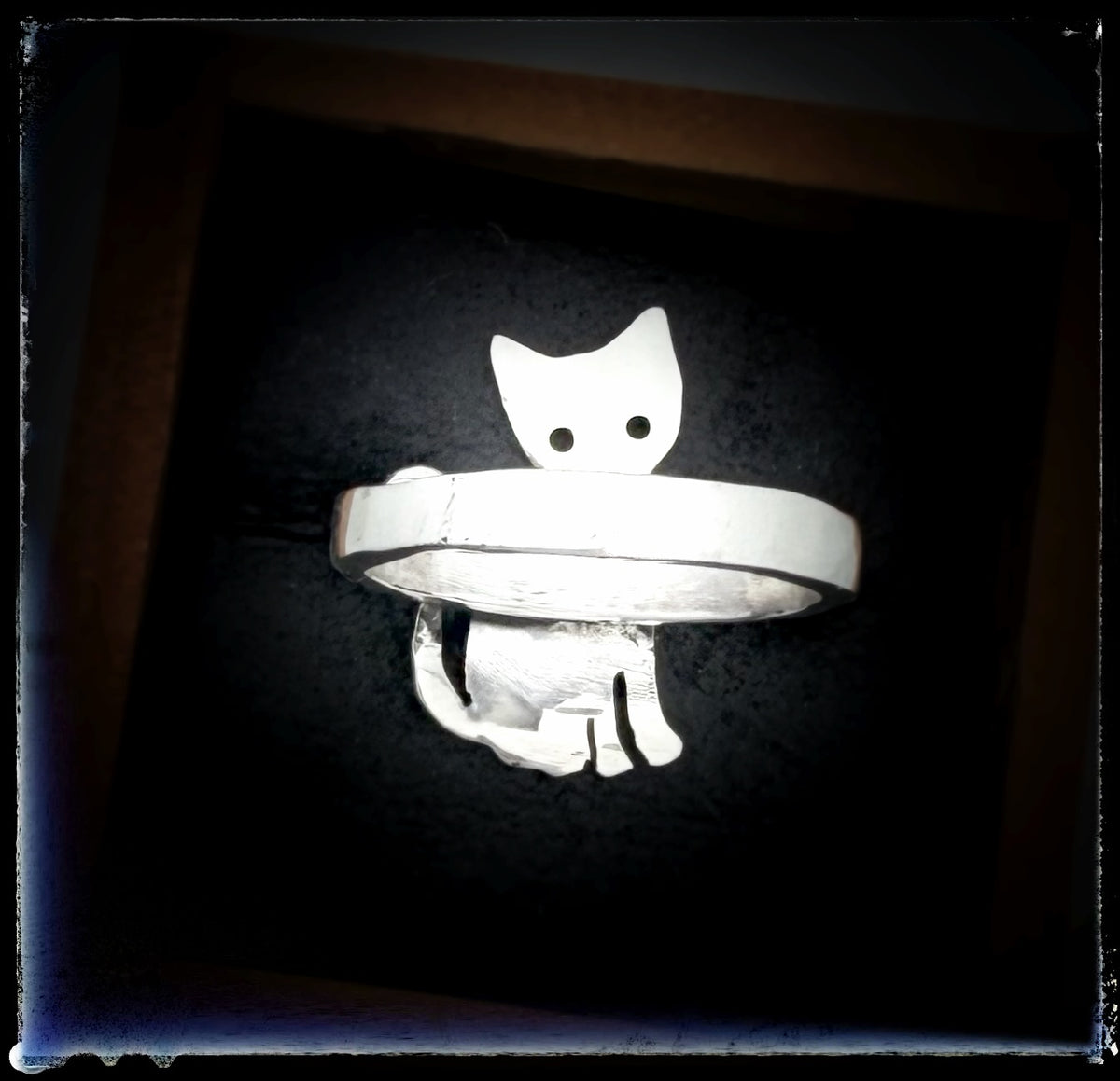 Celestial Halloween Cat Sterling Silver Ring