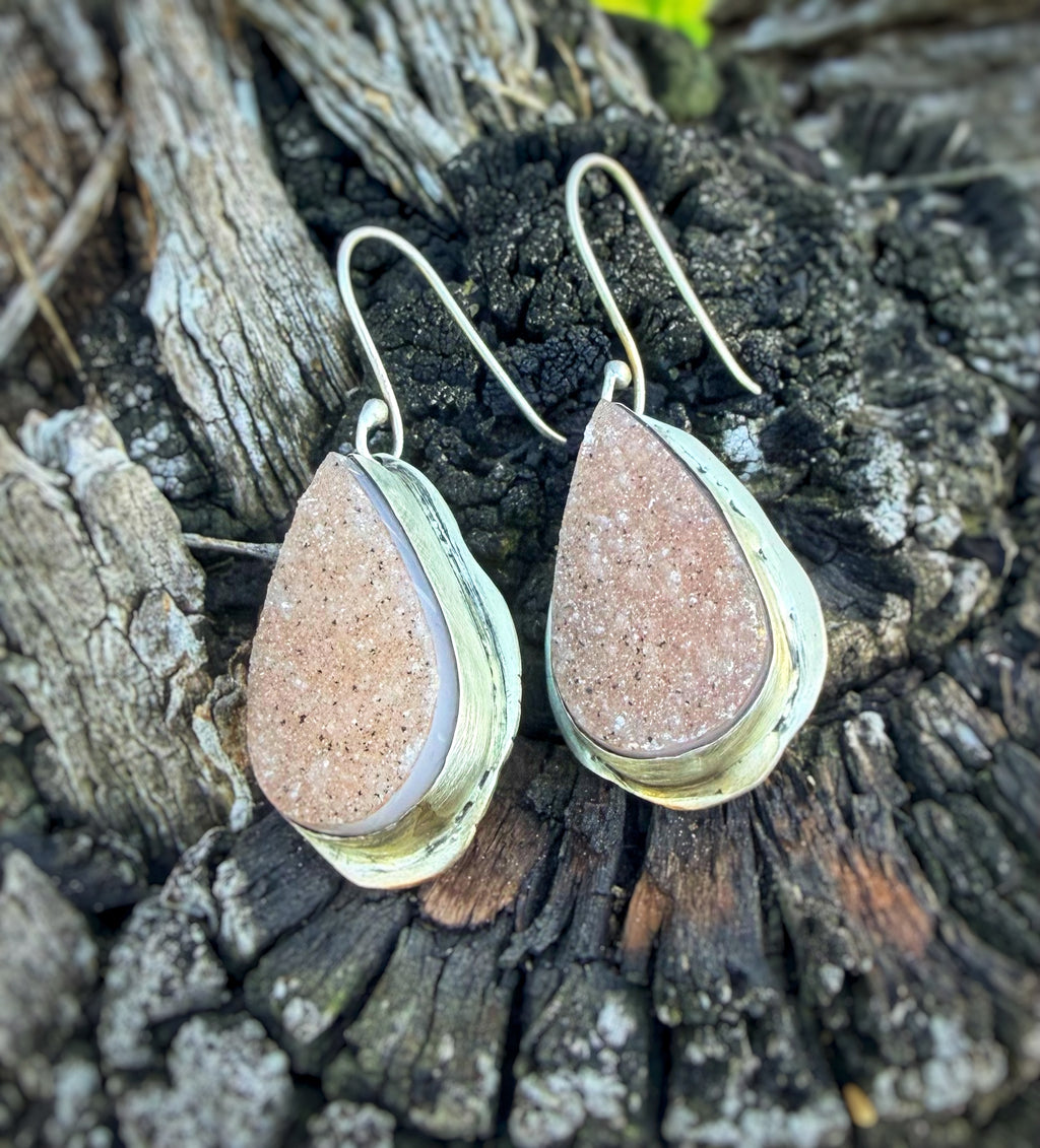 Druzy Quartz Dangle Earrings