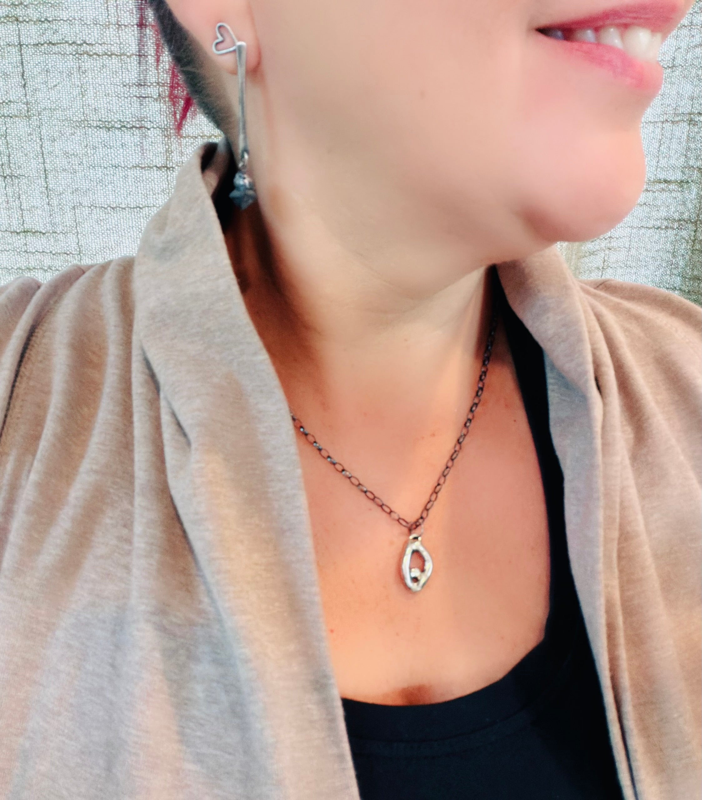 Oval Pink Tourmaline Sterling Silver Necklace