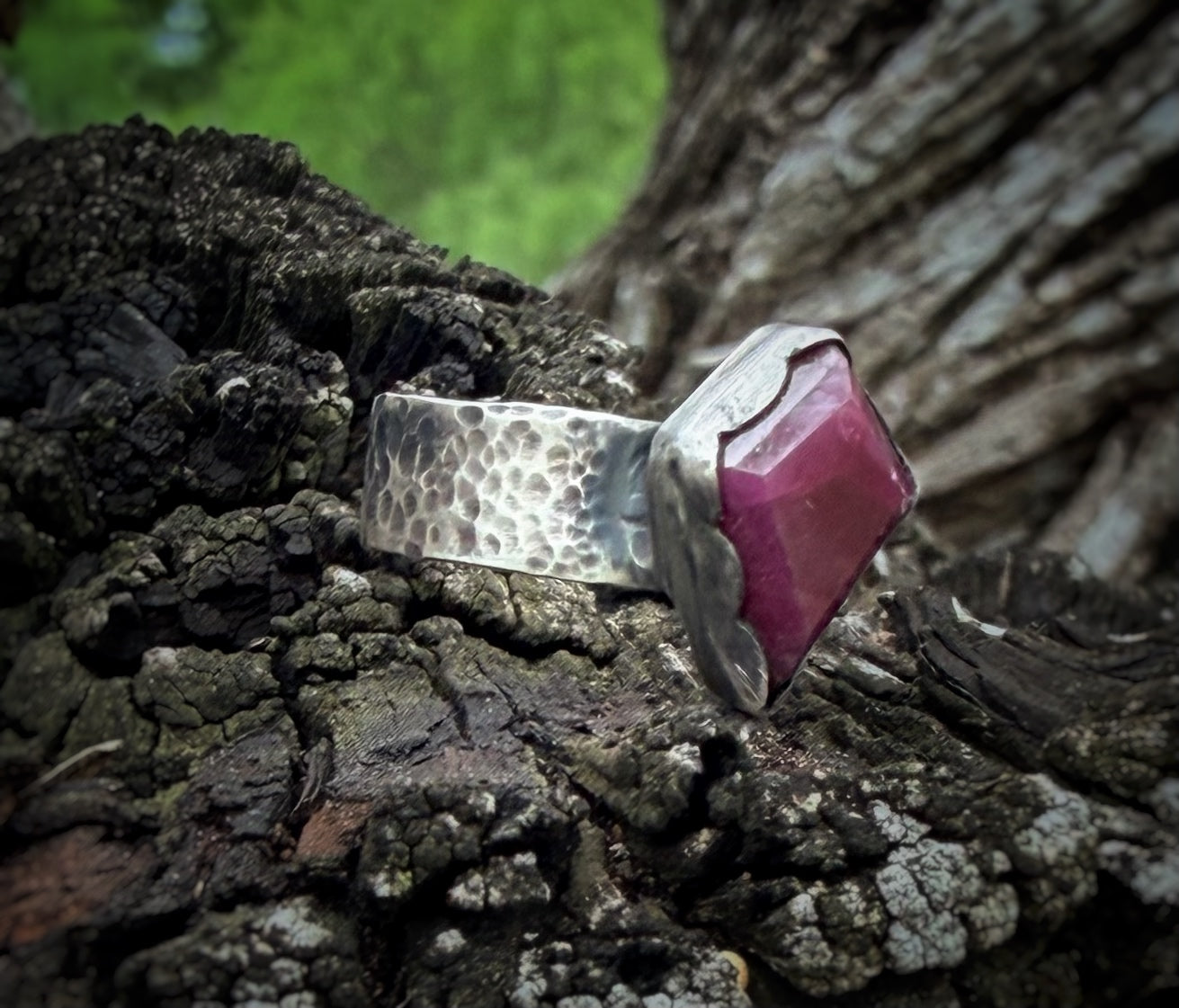 Kite Cut Ruby Ring