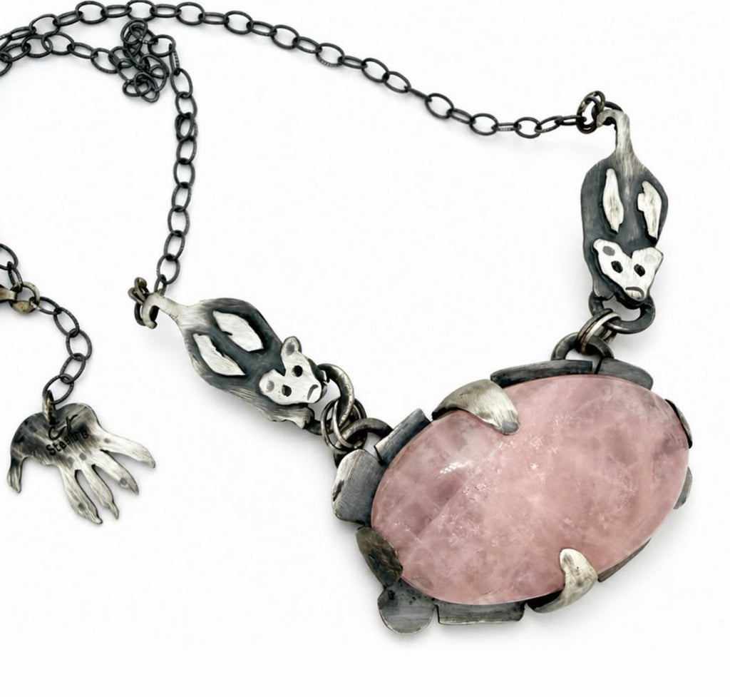Opossum Rose Quartz Necklace