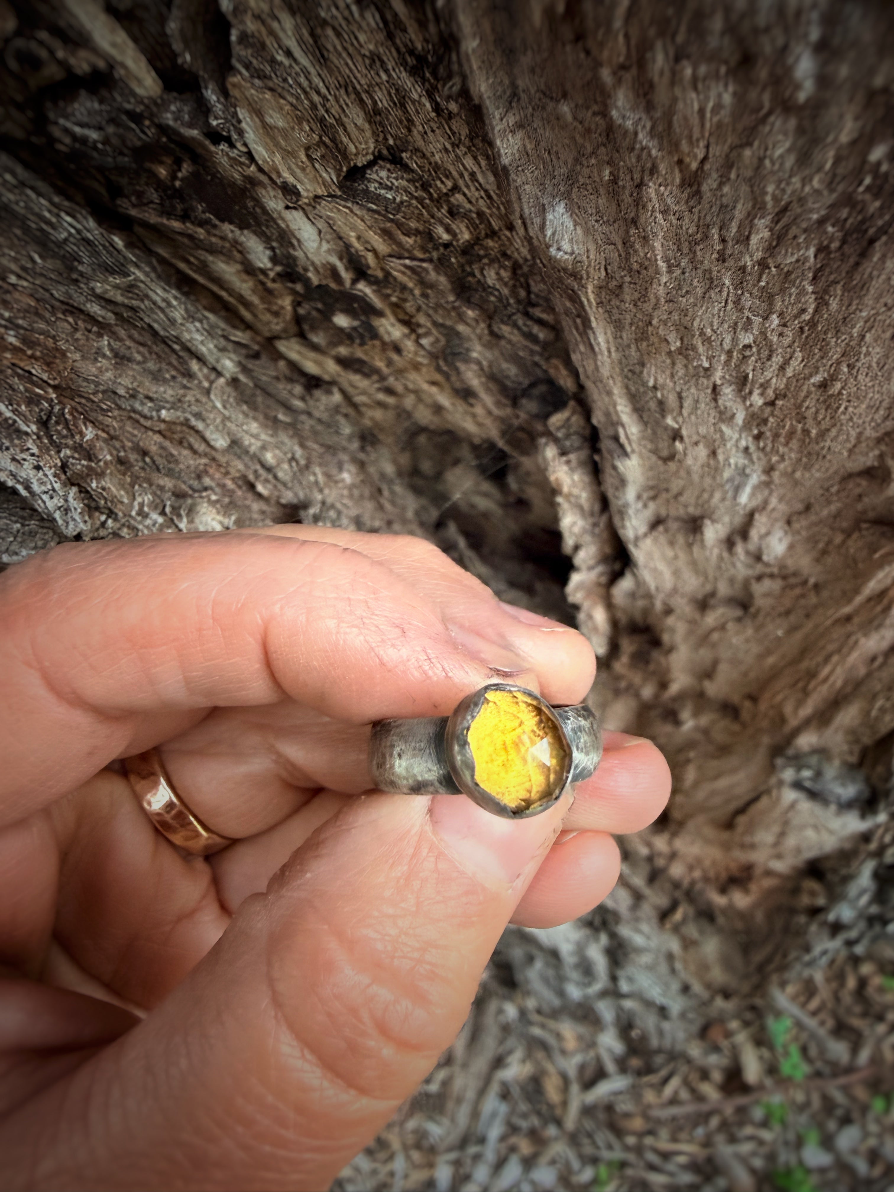 Rose Cut Citrine Ring