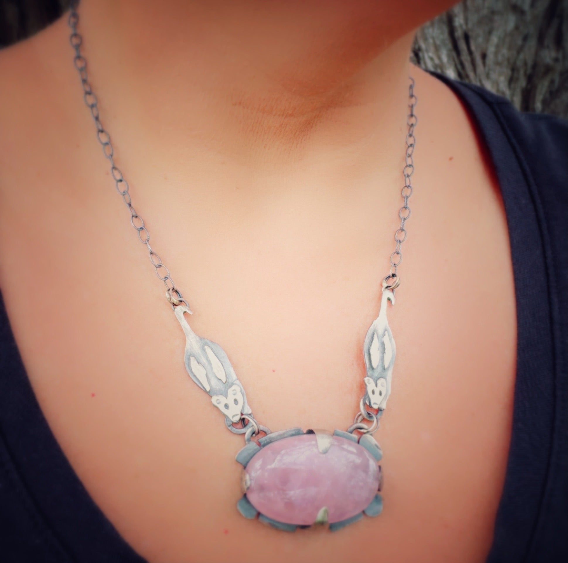 Opossum Rose Quartz Necklace