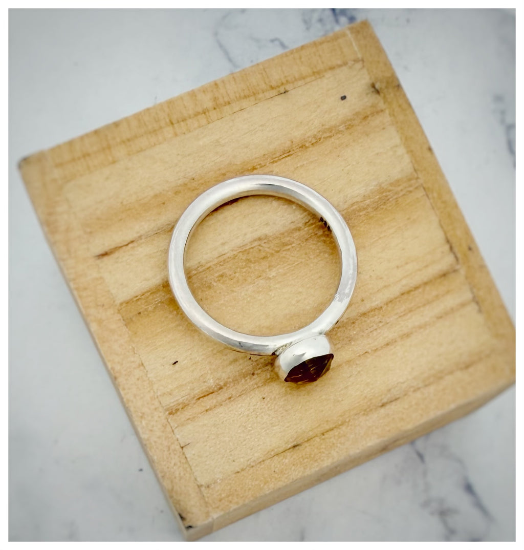 Dainty Rose-Cut Citrine Ring