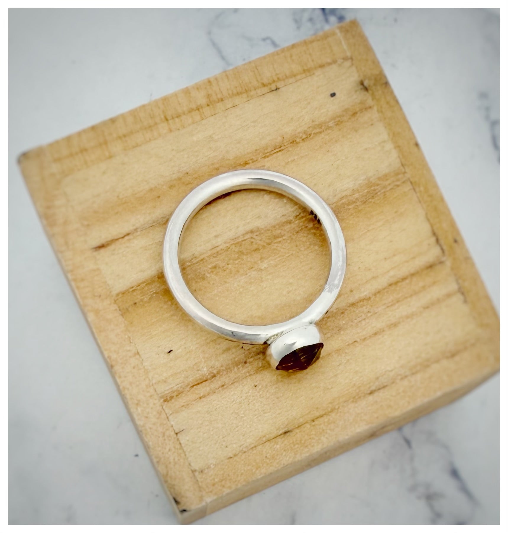Dainty Rose-Cut Citrine Ring