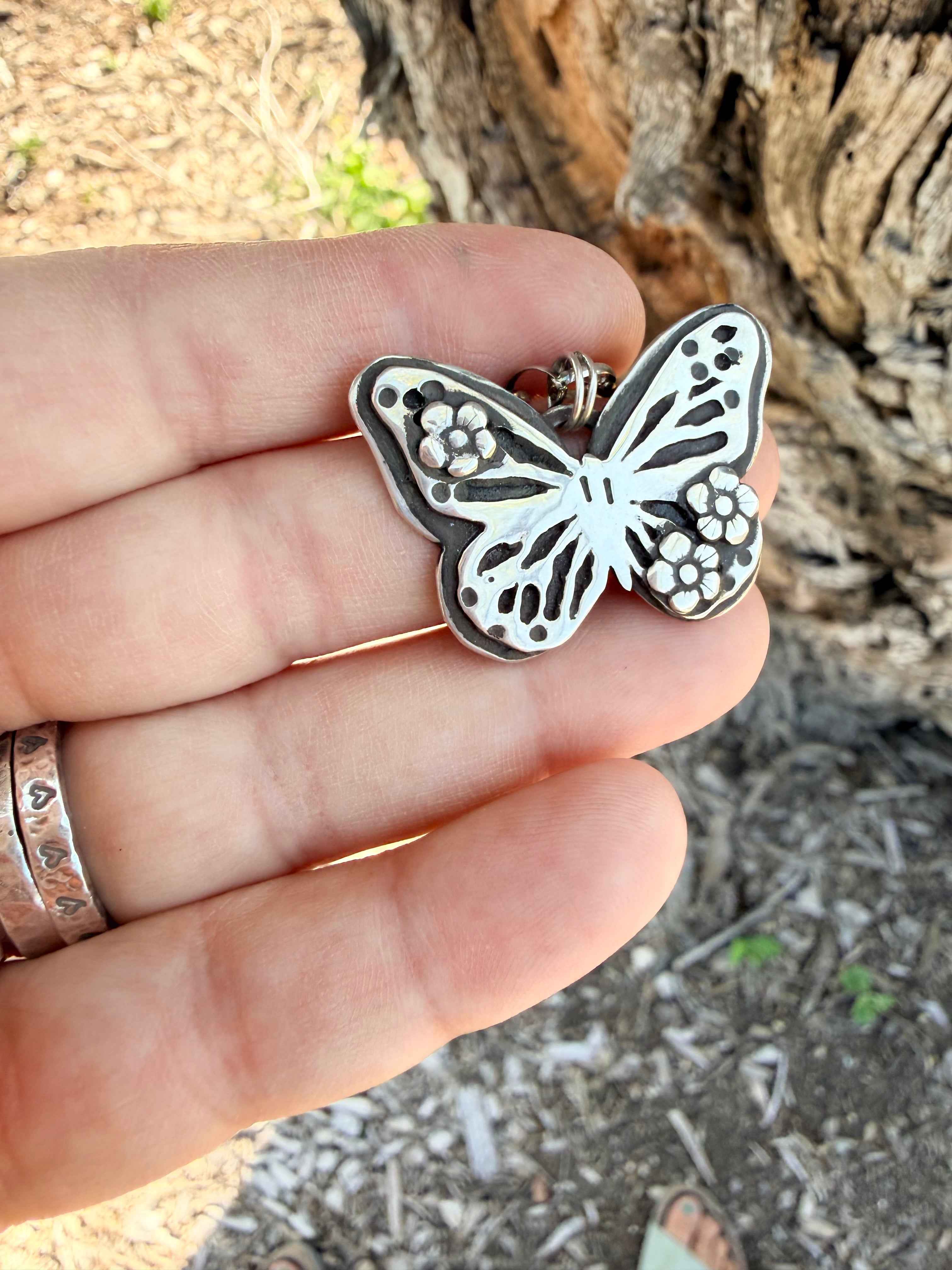 Flowery Butterfly Necklace