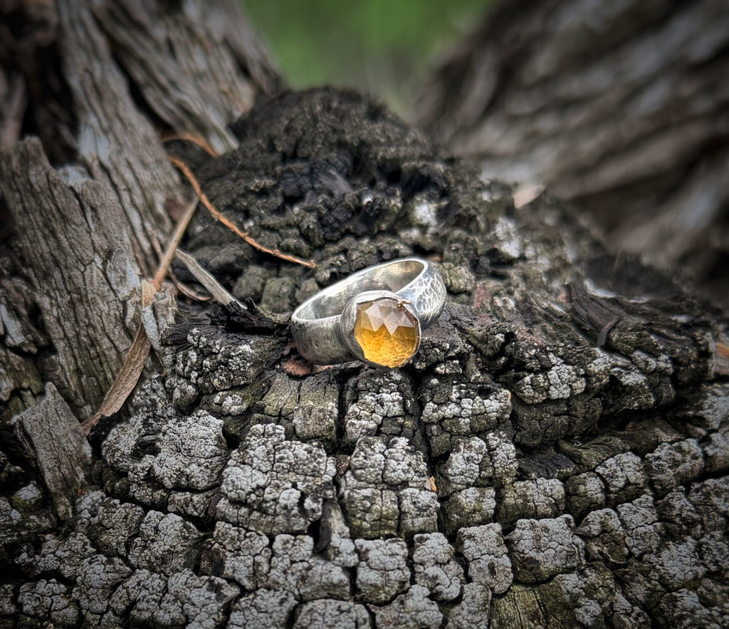 Rose Cut Citrine Ring