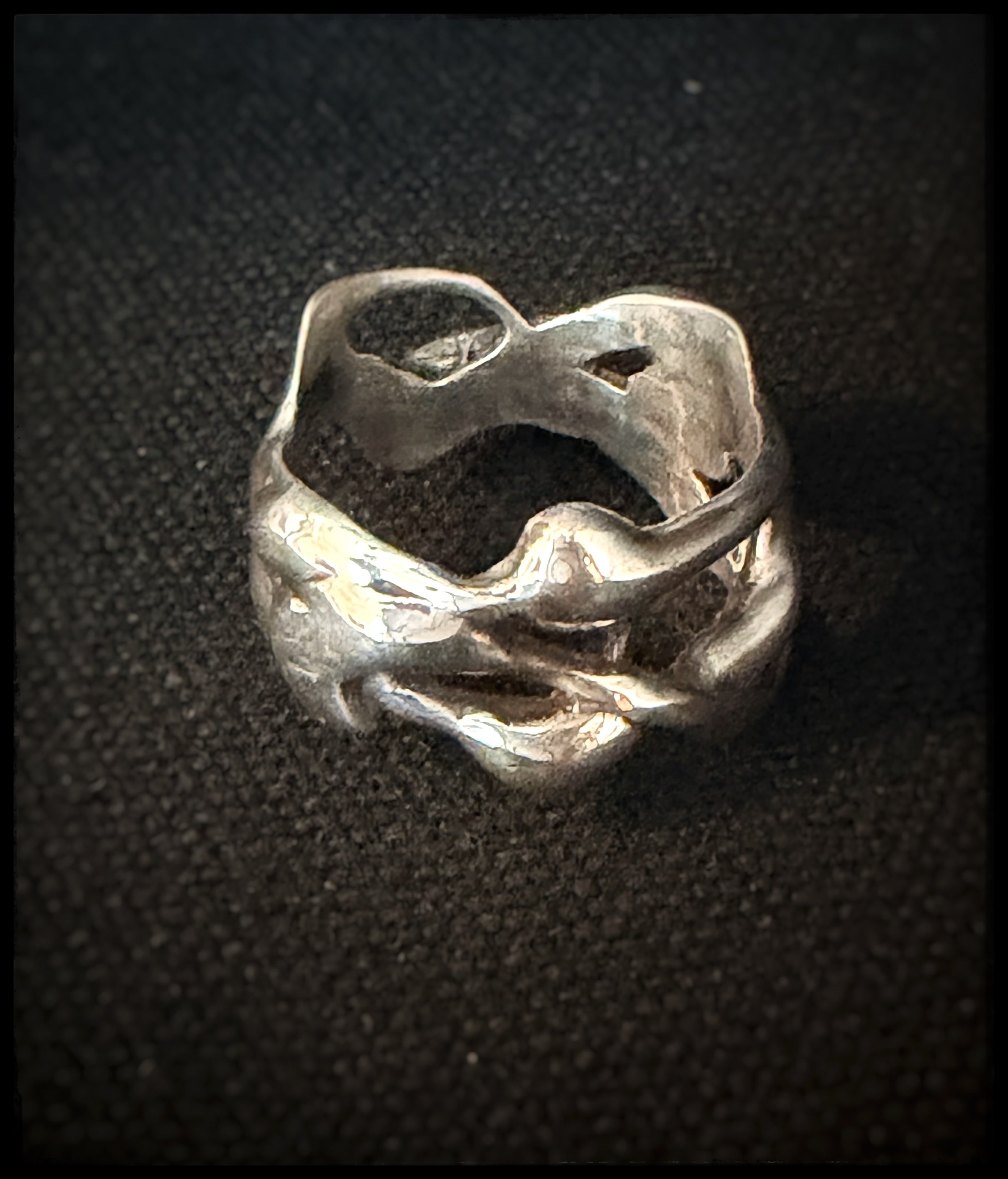 Sculptural Wide Sterling Silver Ring