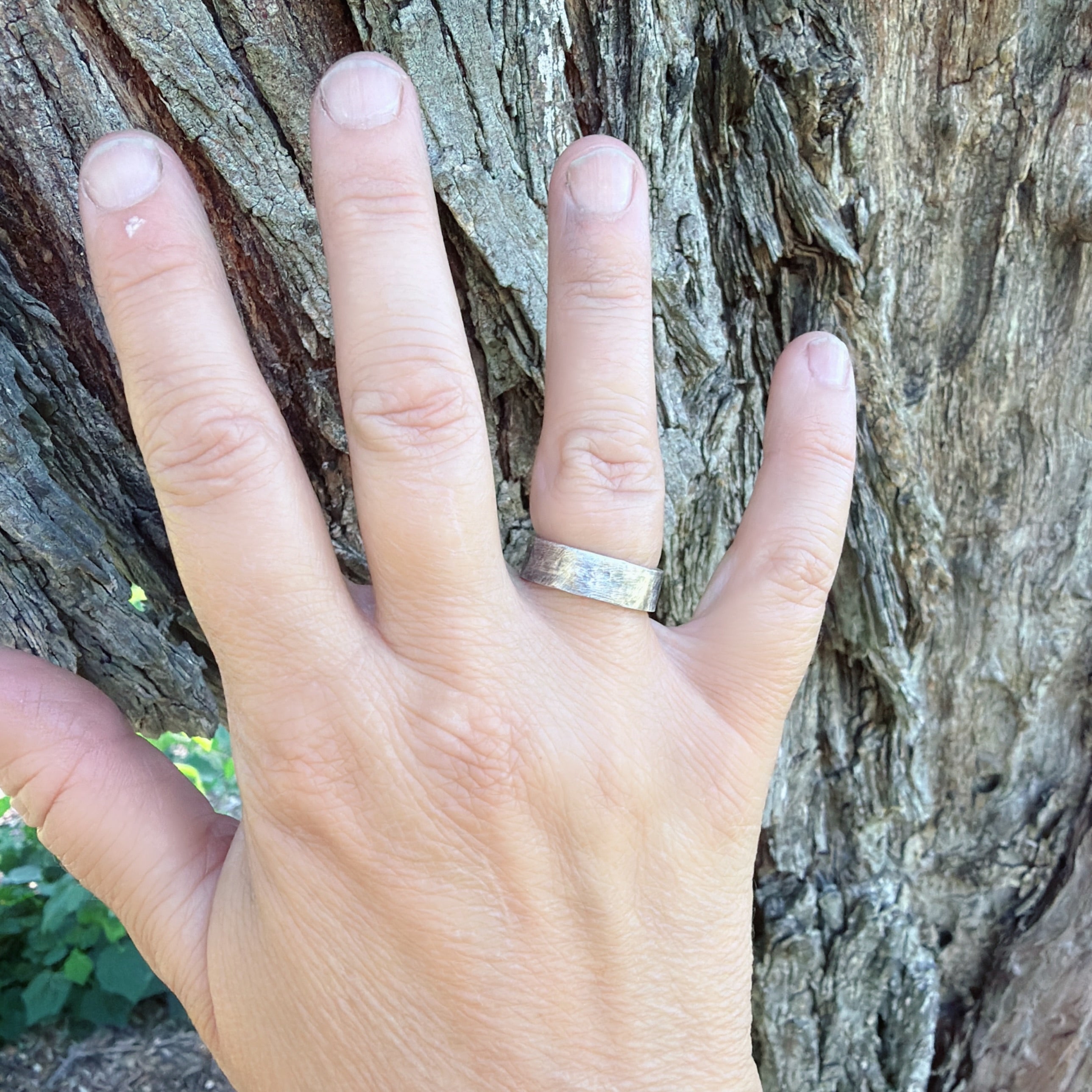 Hammered Sterling Silver Band Ring