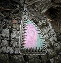 Ruby Zoisite Moth Necklace