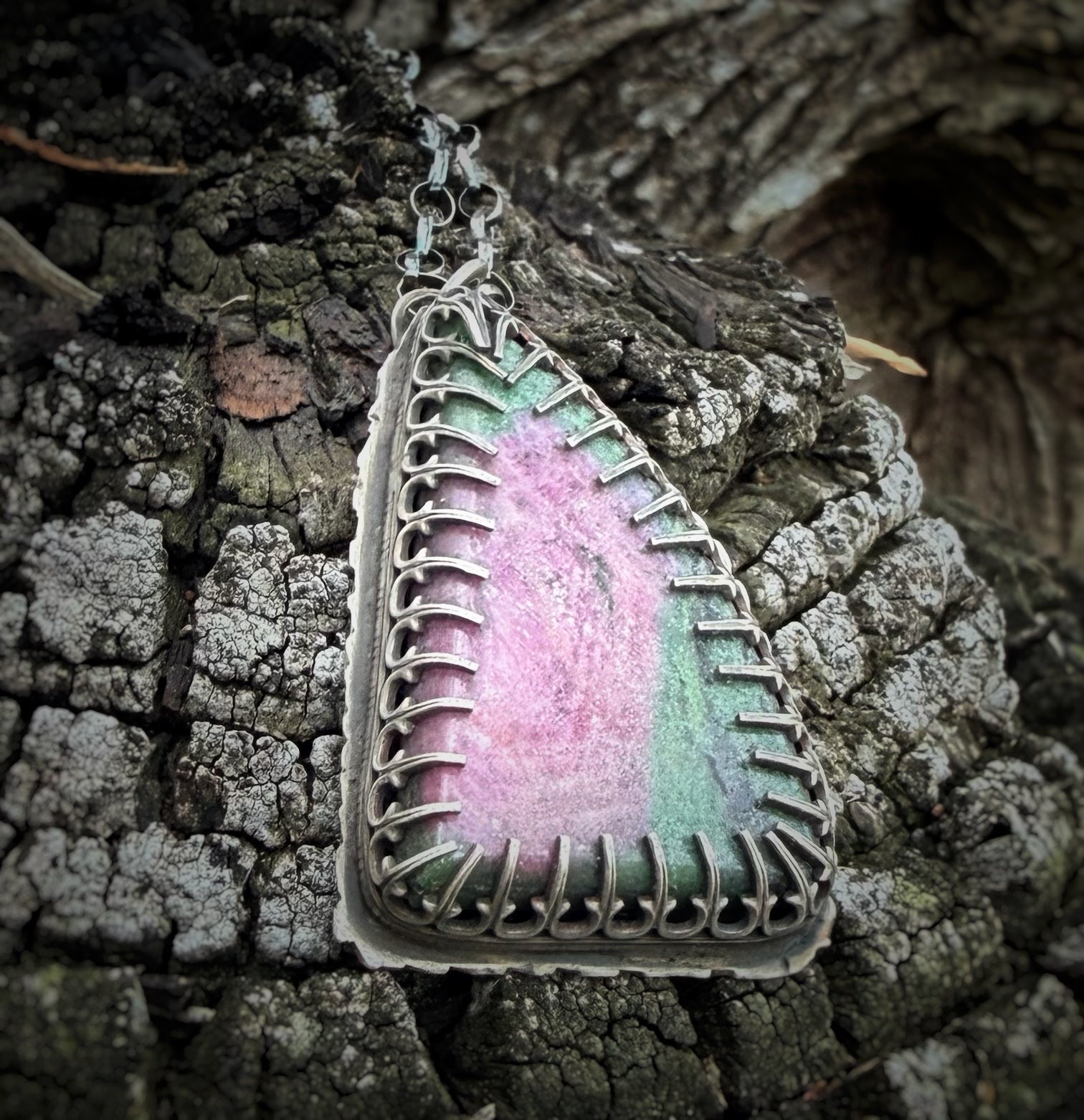 Ruby Zoisite Moth Necklace