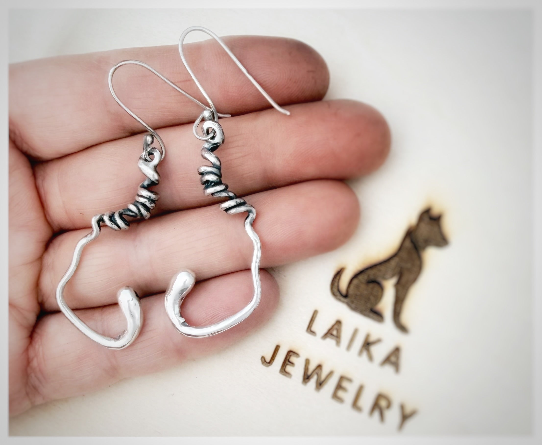 Sculptural Squiggle Sterling Silver Earrings