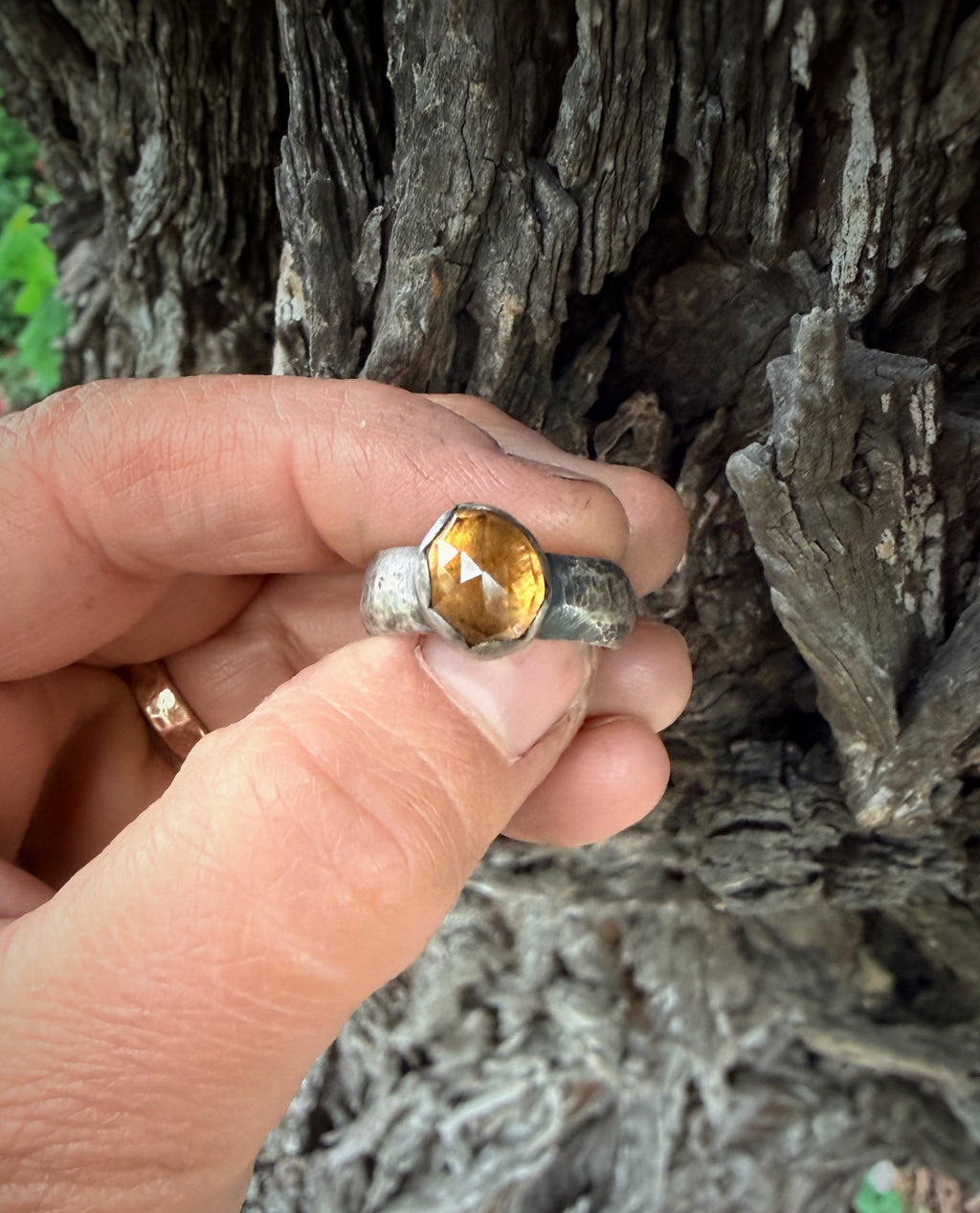 Rose Cut Citrine Ring
