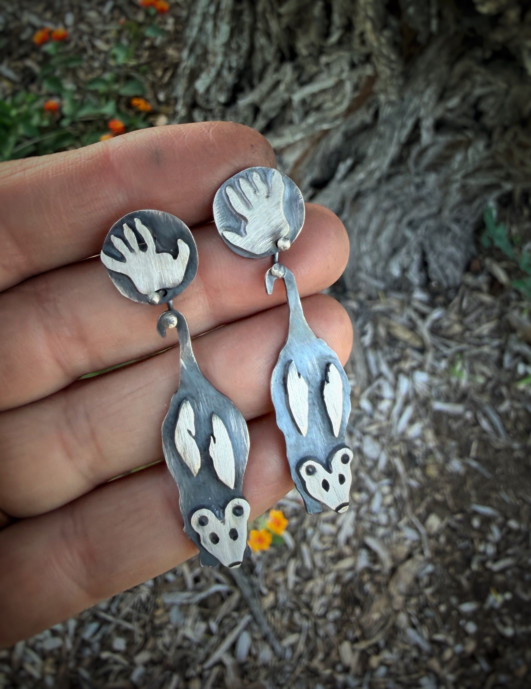 Opossum Love Dangle Earrings