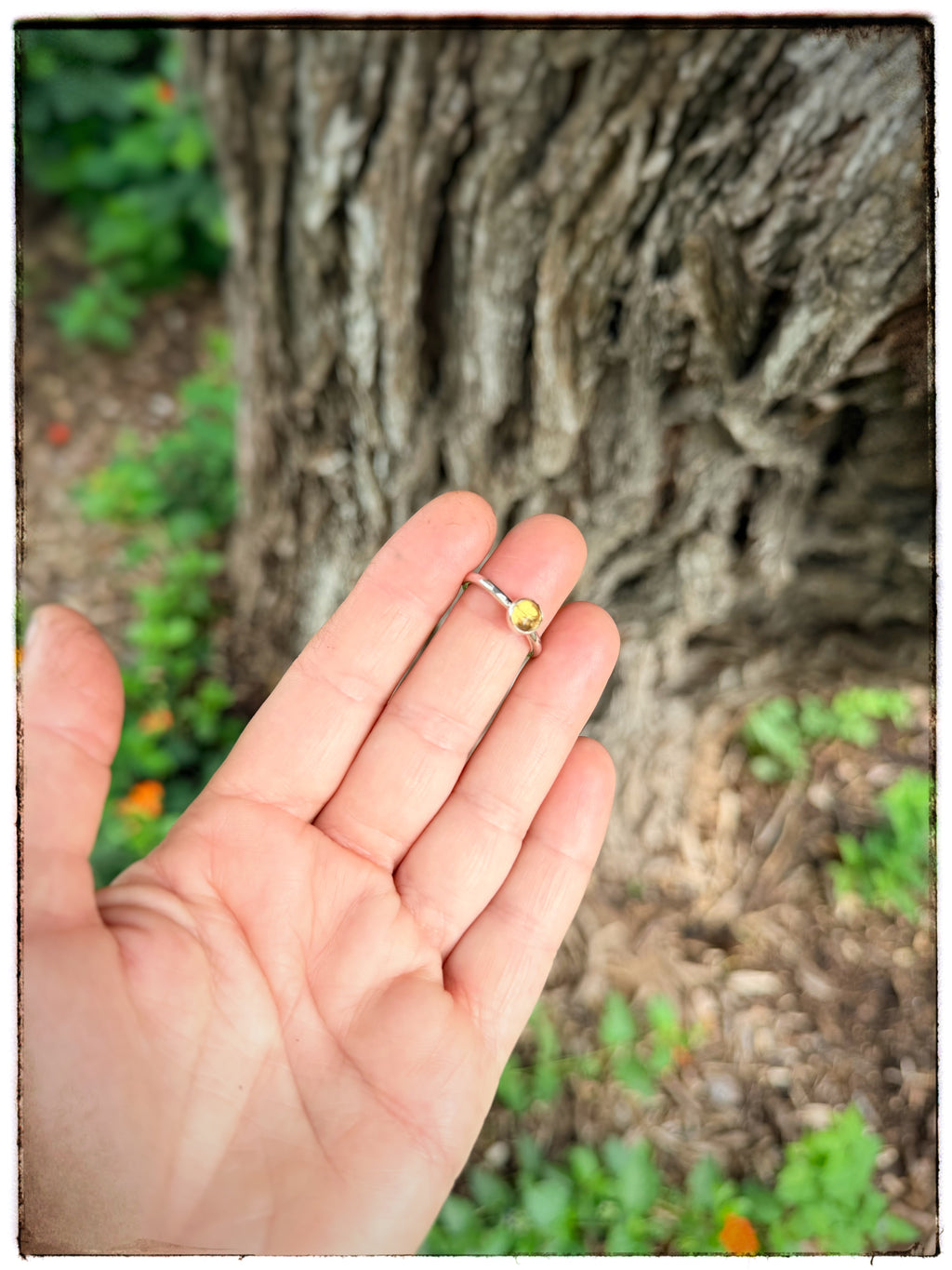 Dainty Rose-Cut Citrine Ring