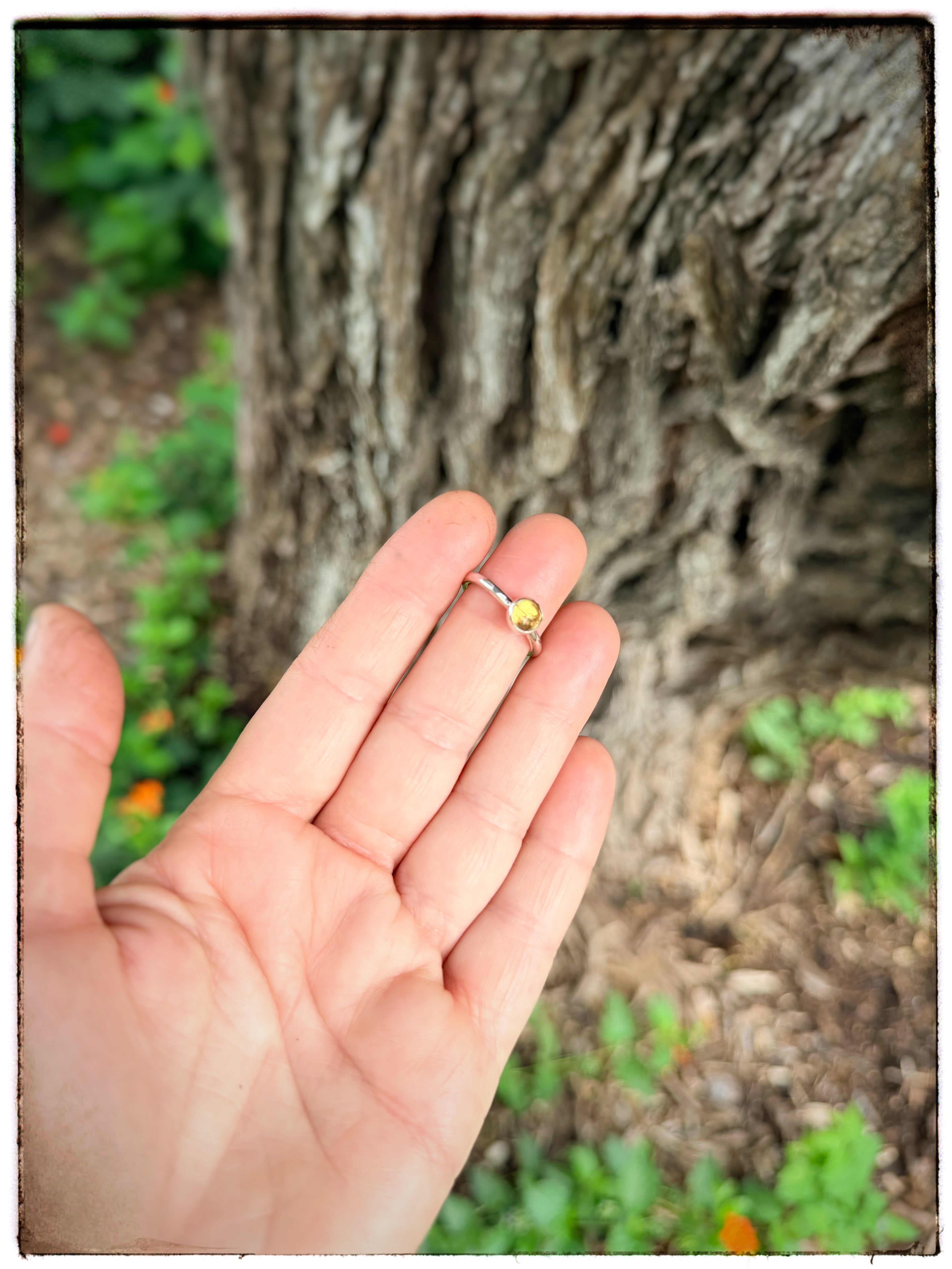 Dainty Rose-Cut Citrine Ring