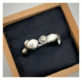 Sculptural Zig Zag Sterling Silver Gloop Ring with Rose-Cut Pyrite Gemstone ring