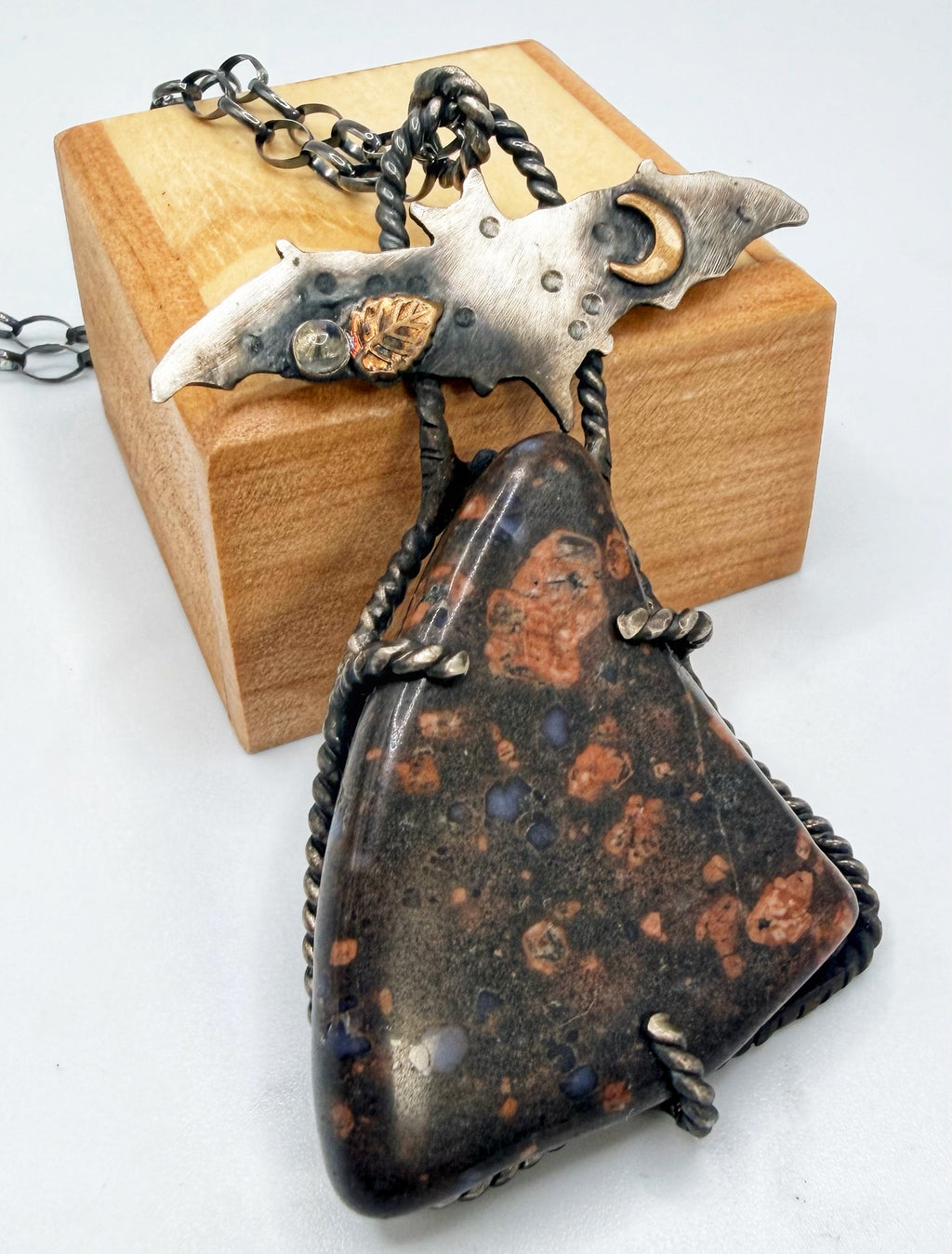 Llanite Bat Freeform Necklace