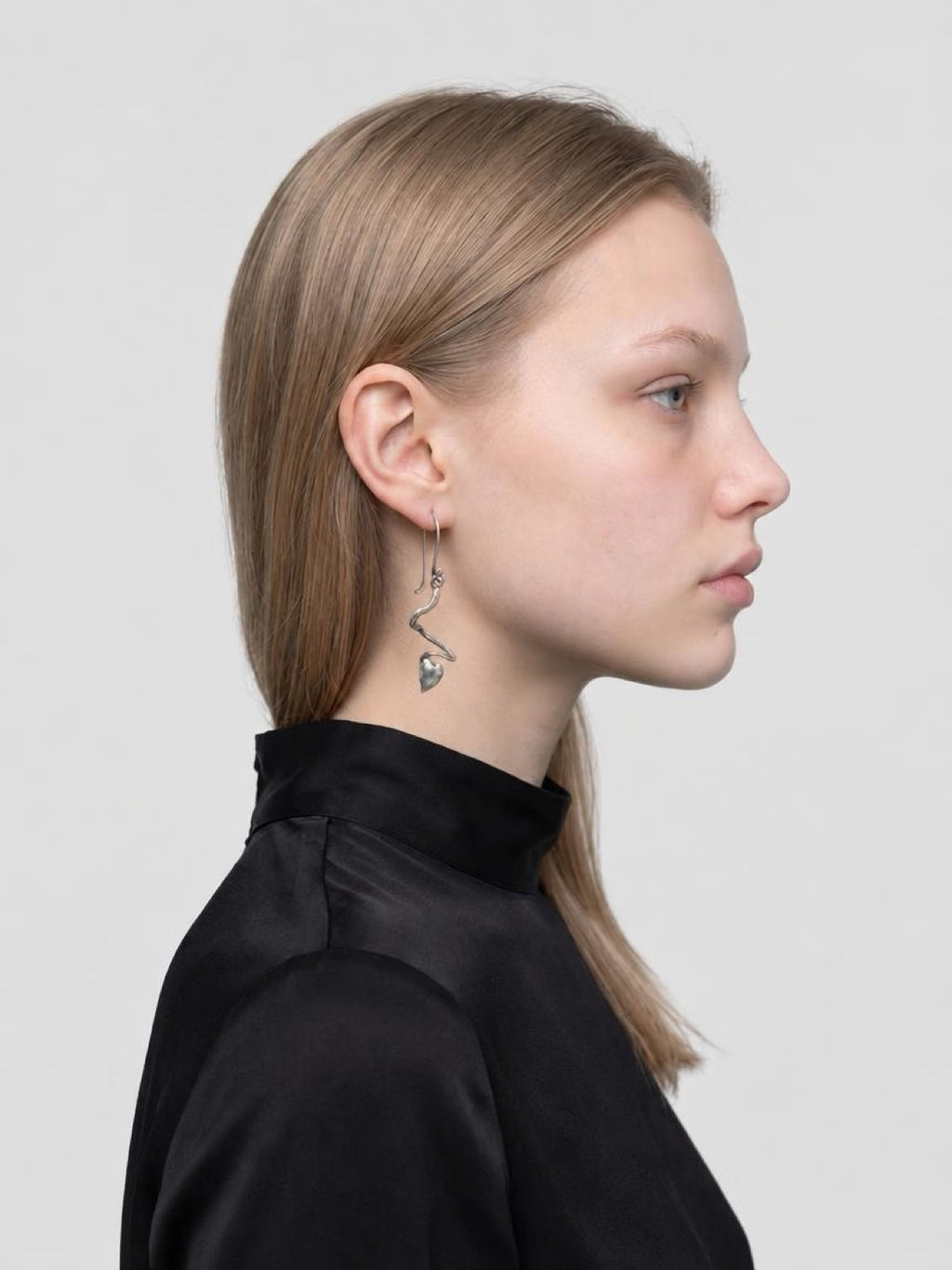 Sculptural Gloopy Goth Heart Earrings