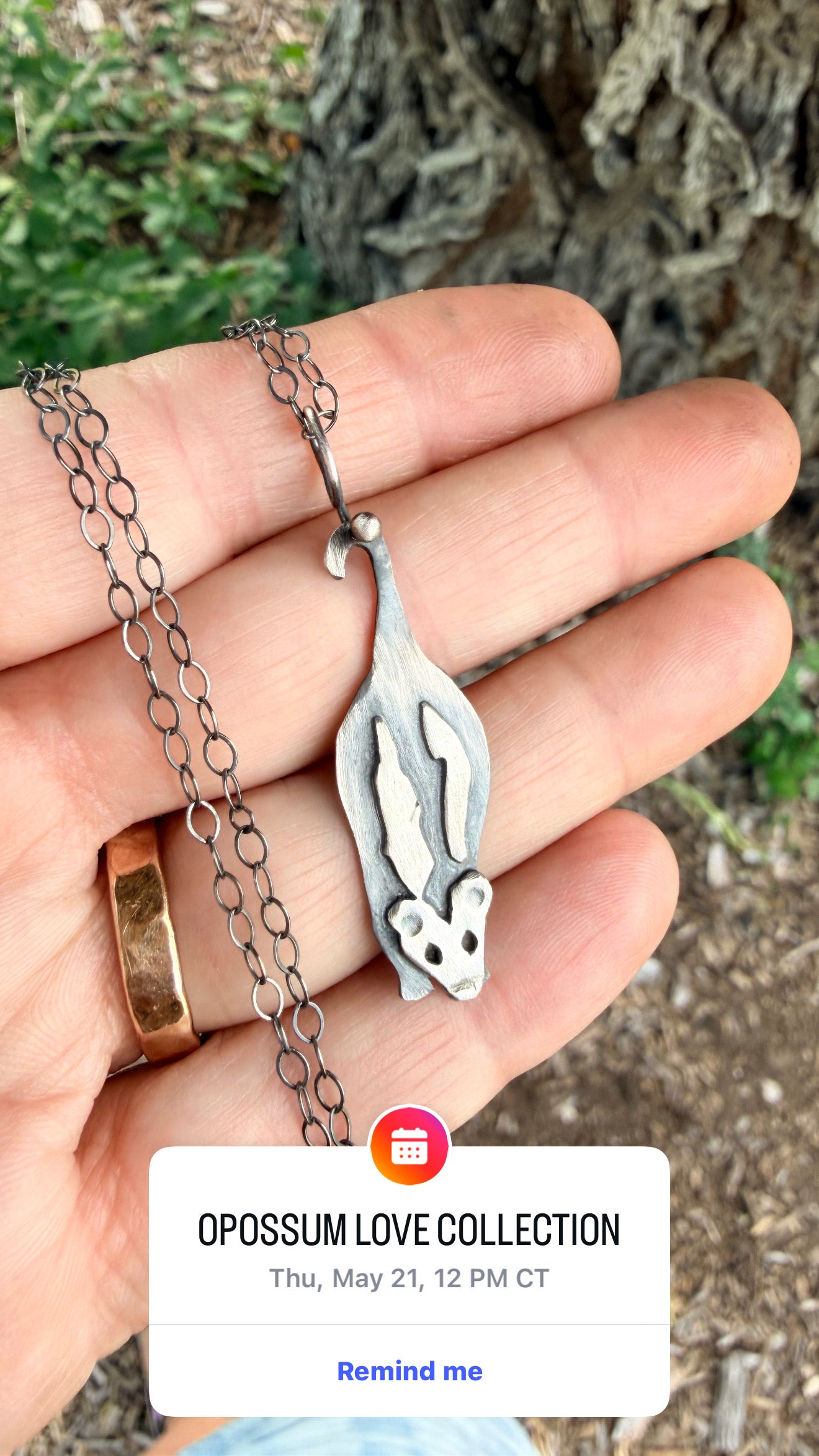 Hanging Opossum Necklace