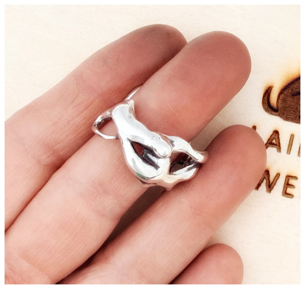 Sculptural Wide Sterling Silver Ring