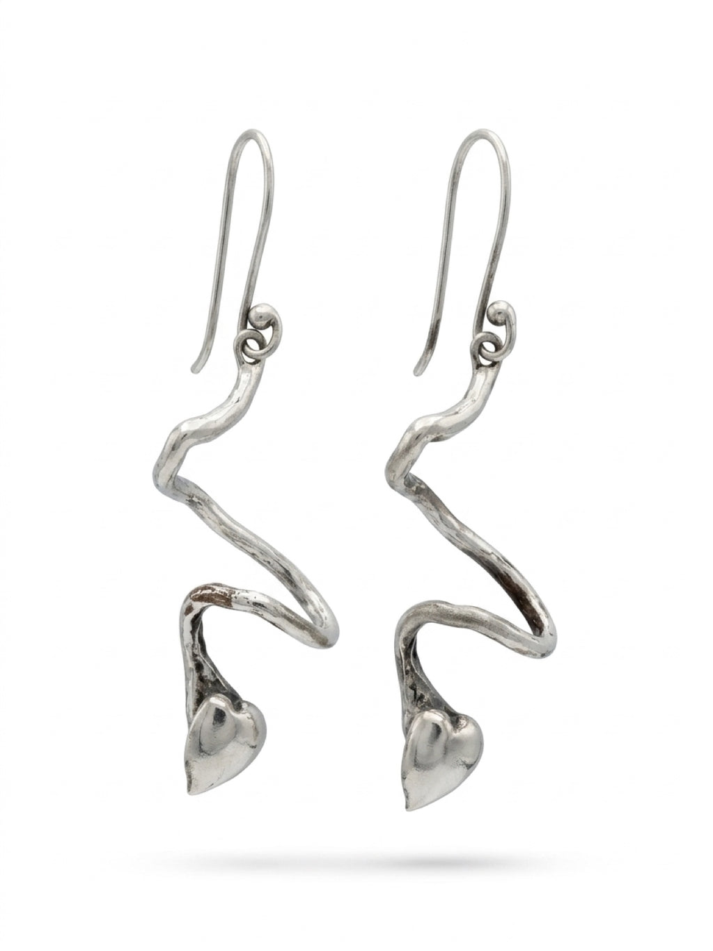 Sculptural Gloopy Goth Heart Earrings