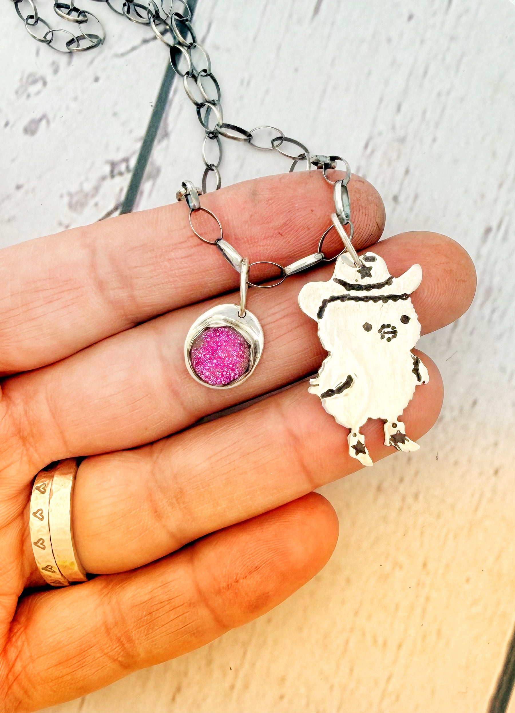 Cowboy Chick Charm Necklace