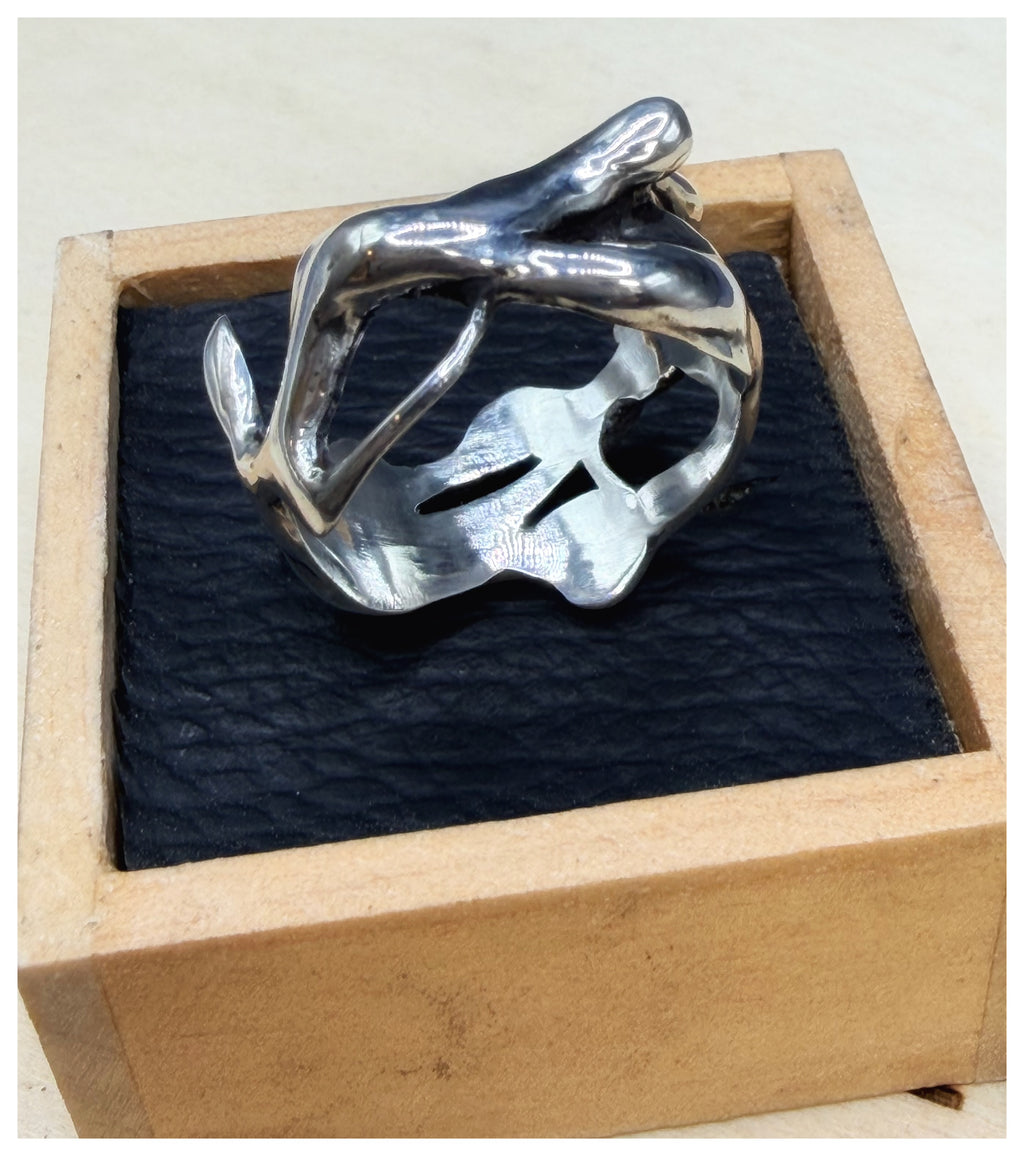 Sculptural Wide Sterling Silver Ring