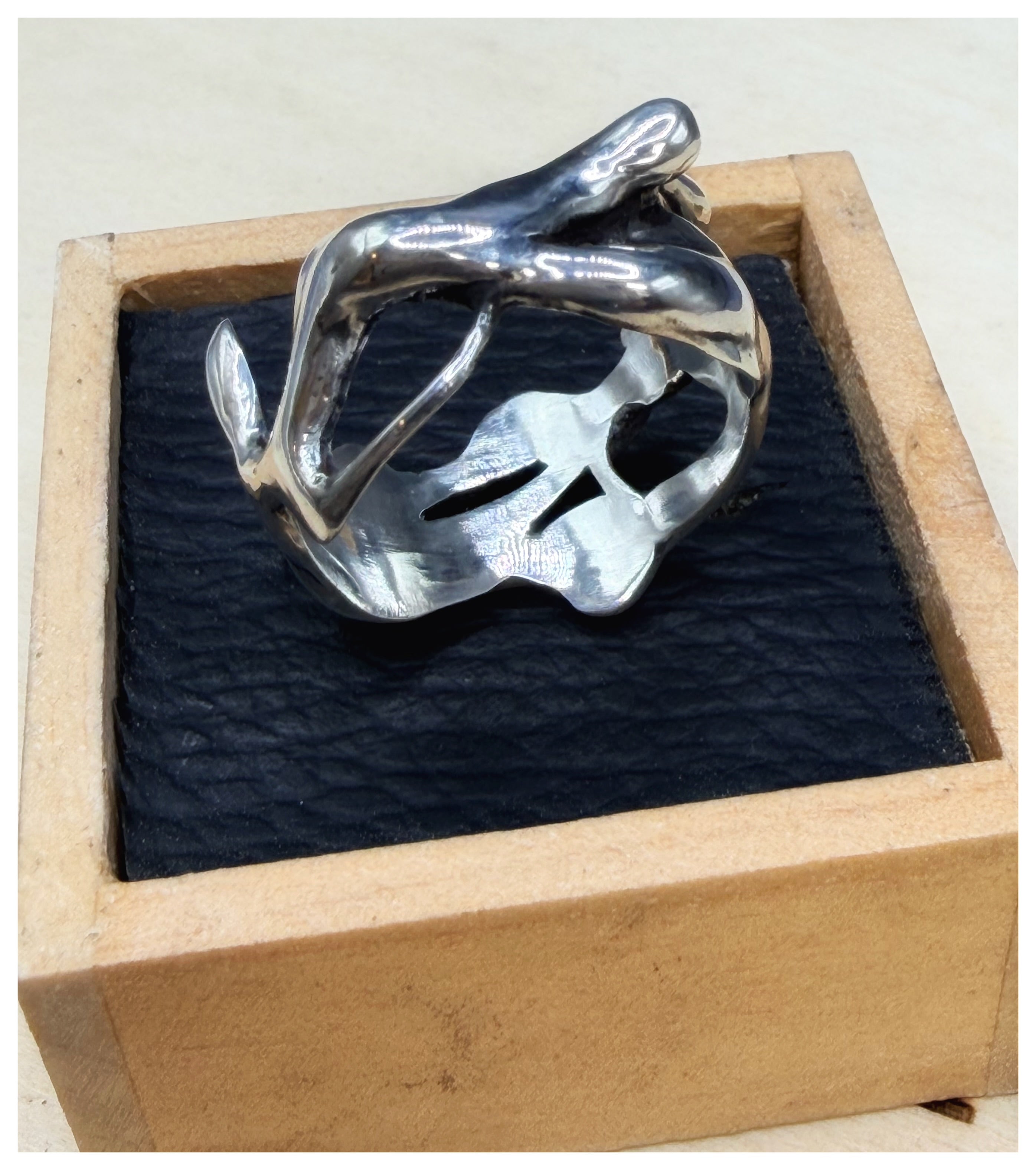 Sculptural Wide Sterling Silver Ring
